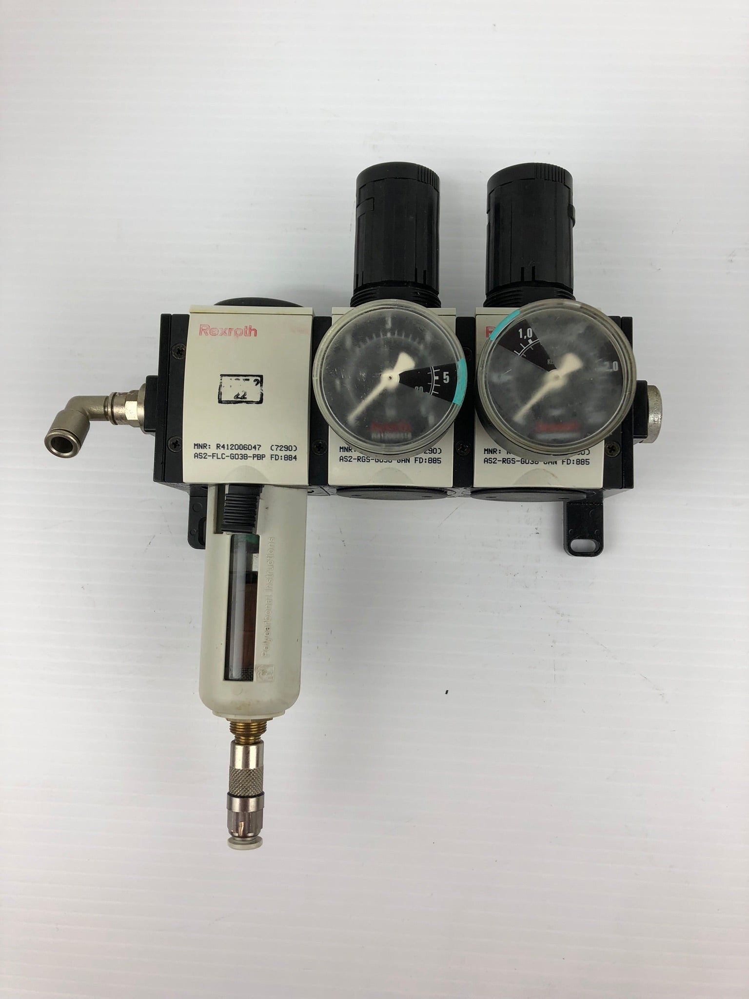 Rexroth AS2-FLC-G038-PBP Pneumatic Pressure System with Gauges and Lubricator