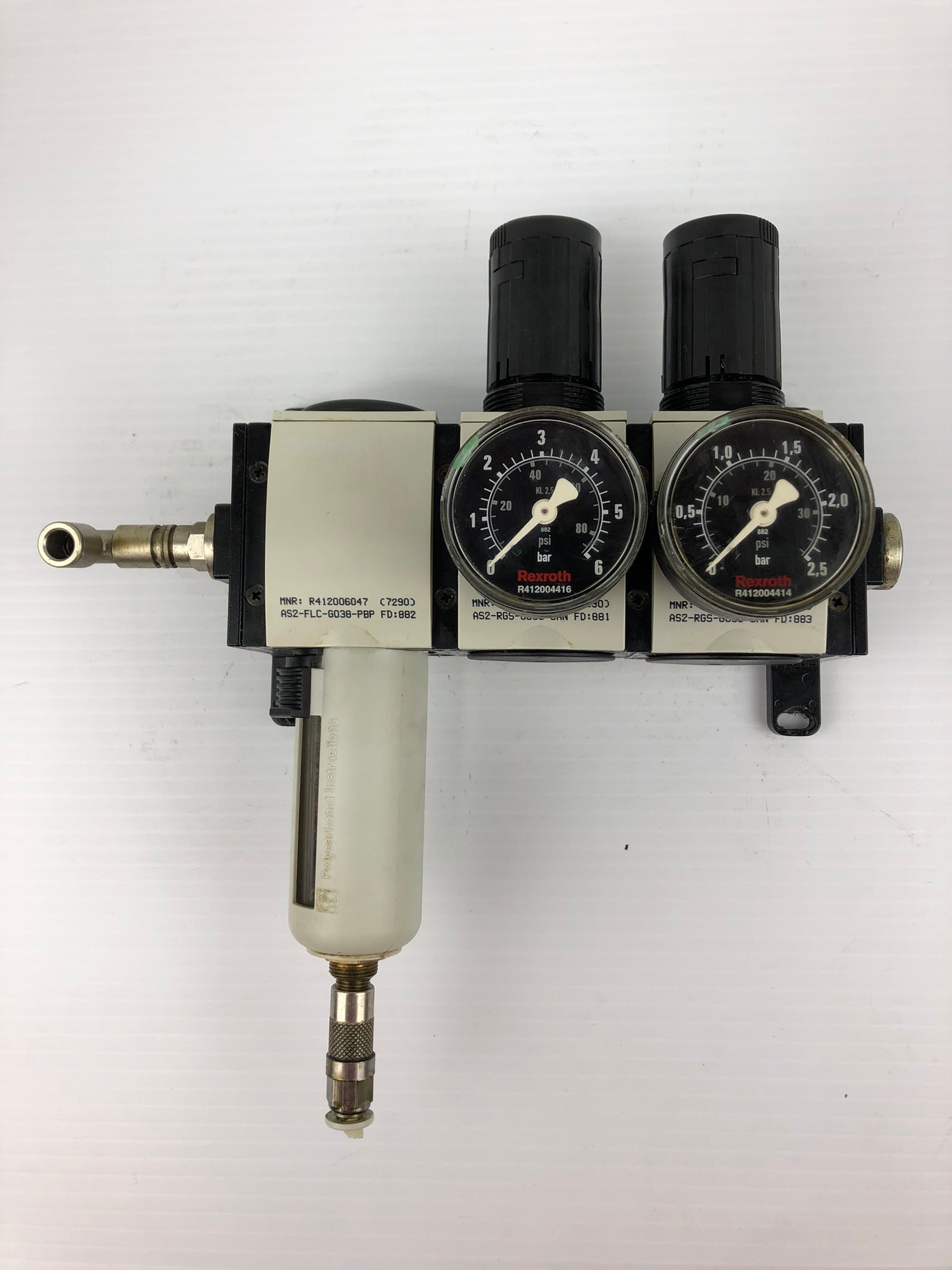 Rexroth Pneumatic Pressure System with Gauges and Lubricator R412006131