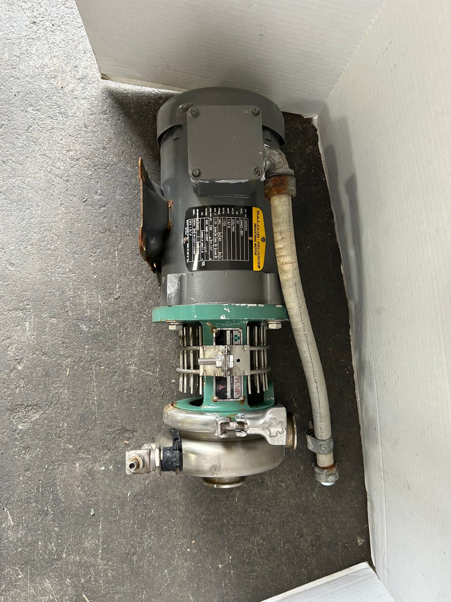 Tri-Clover C114MF56T-10ND-01U-25SP Pump with Baldor CM3534 AC Motor