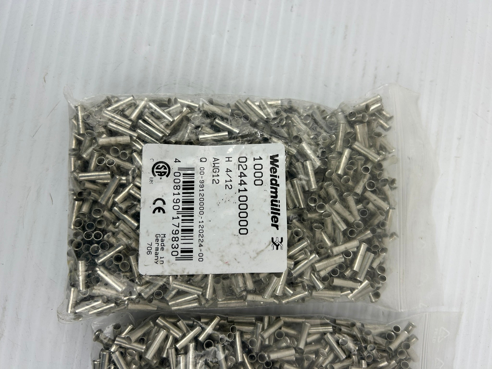 Weidmuller 0244100000 Single Wire Crimp - Lot of 2000