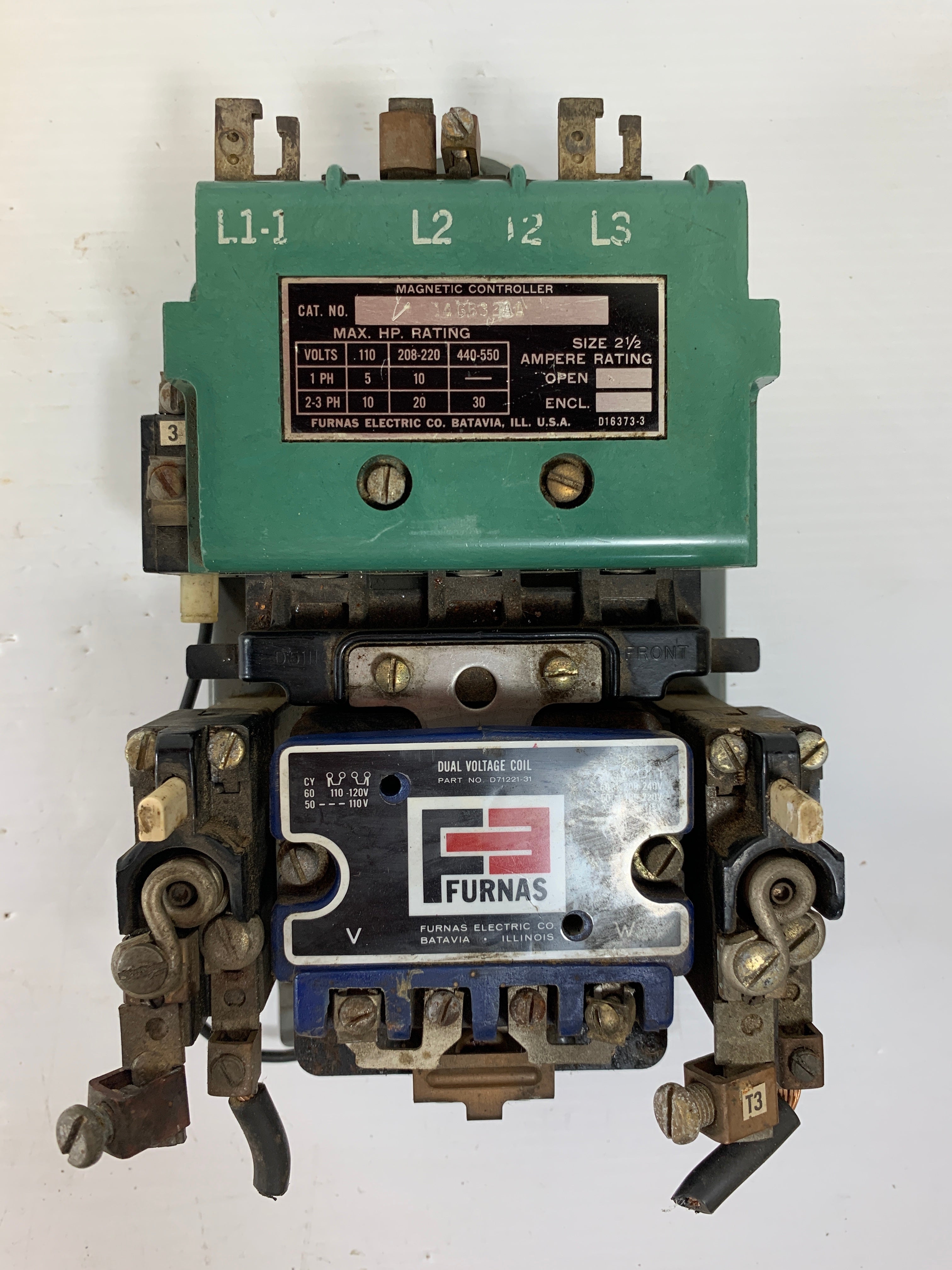 Furnas 14GB32AA Magnetic Starter Controller with Dual Voltage Coil D71221-31