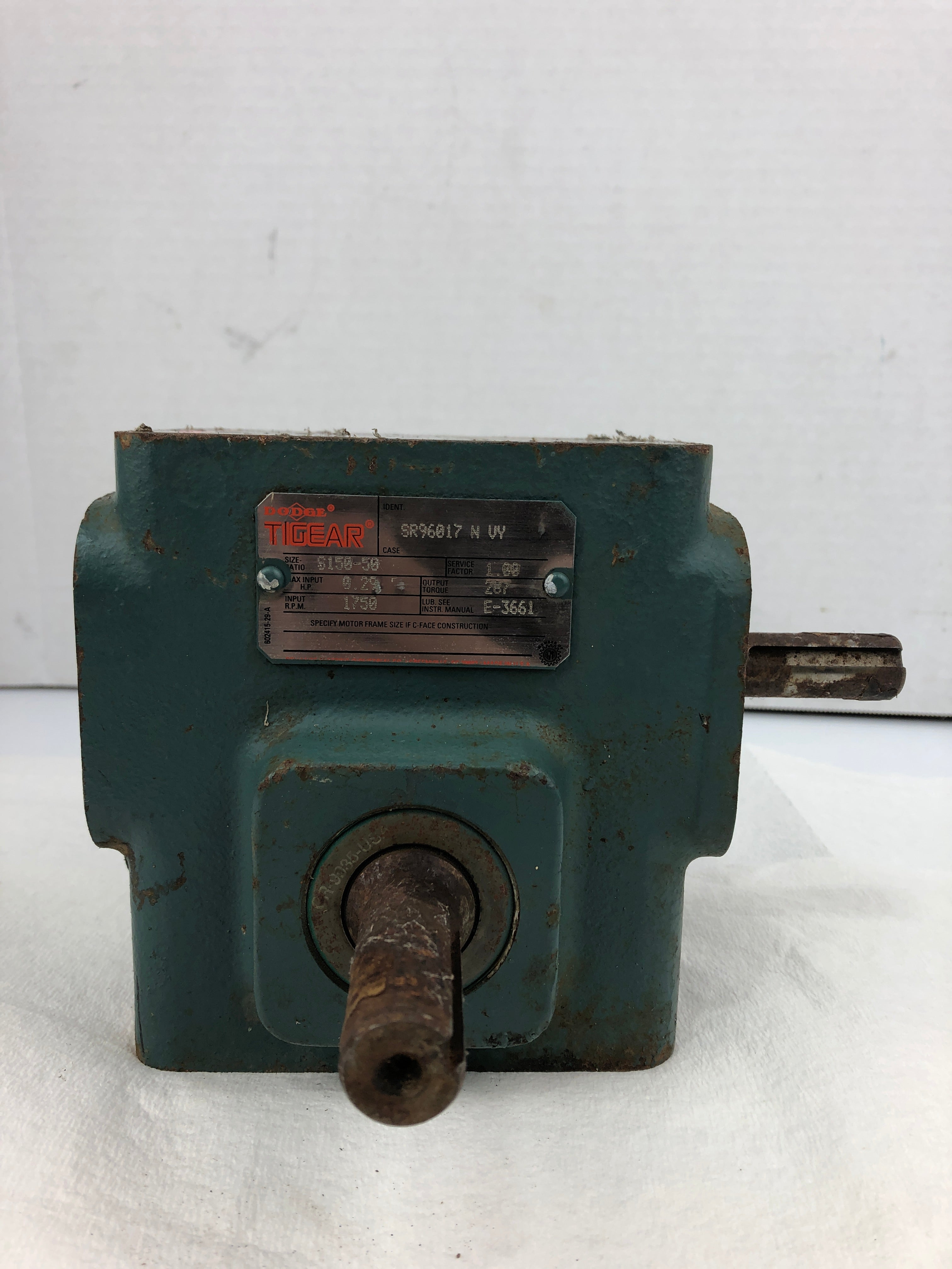 Dodge Tigear SR96017 N VY Gear Reducer S150 50:1 0.29 HP 1750 RPM