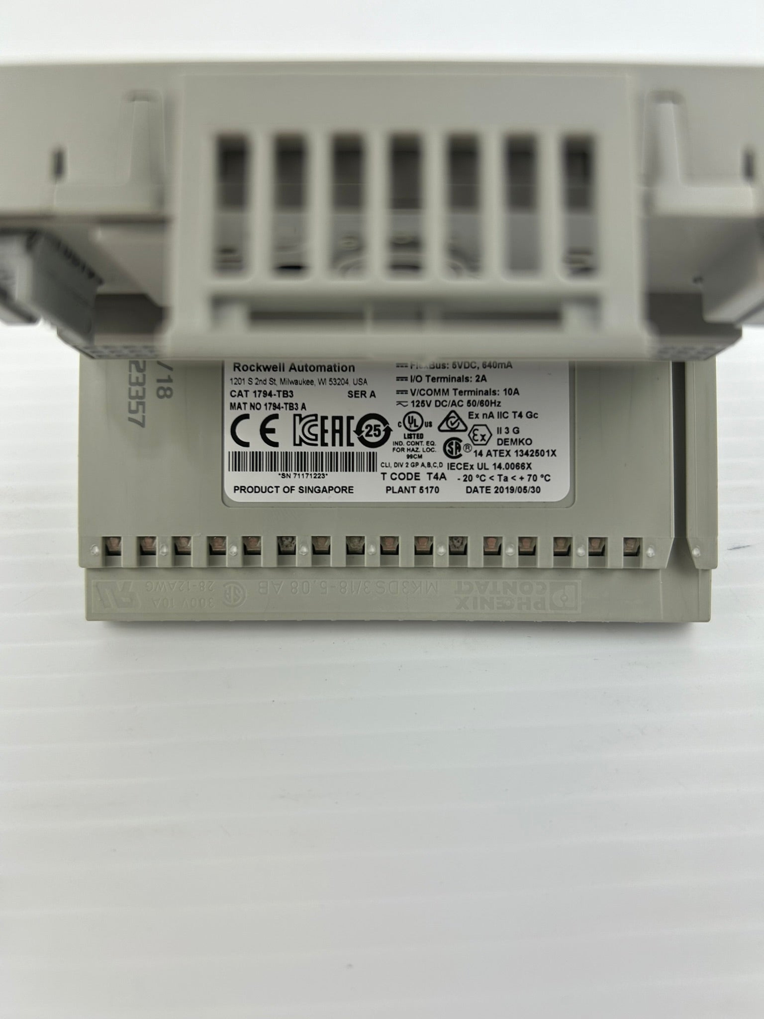 Rockwell Automation Allen Bradley 1794-TB3 Flex Terminal Base Module Series A