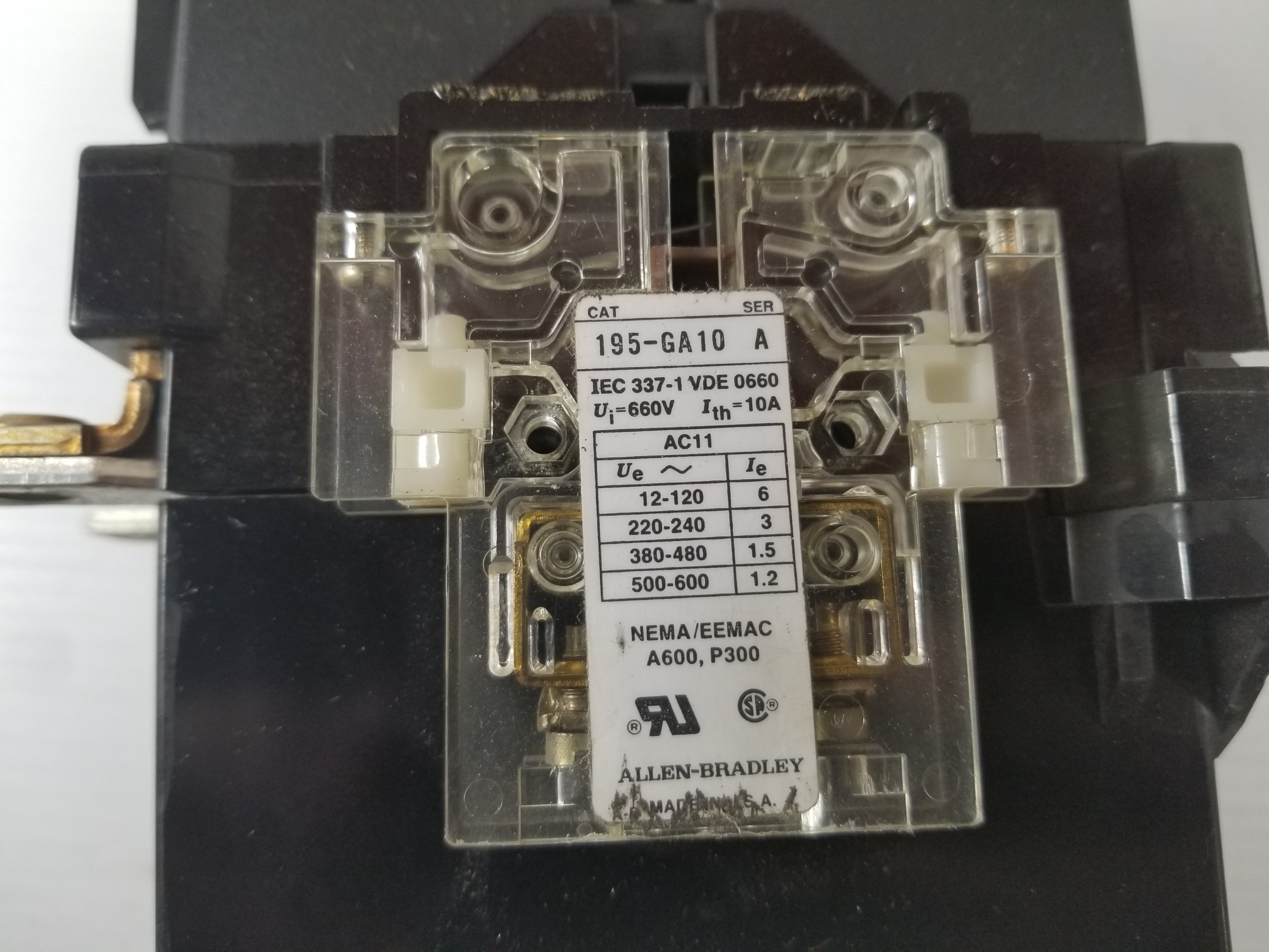 Allen-Bradley 100-B110N*3 Contactor Series B with 195-GA10