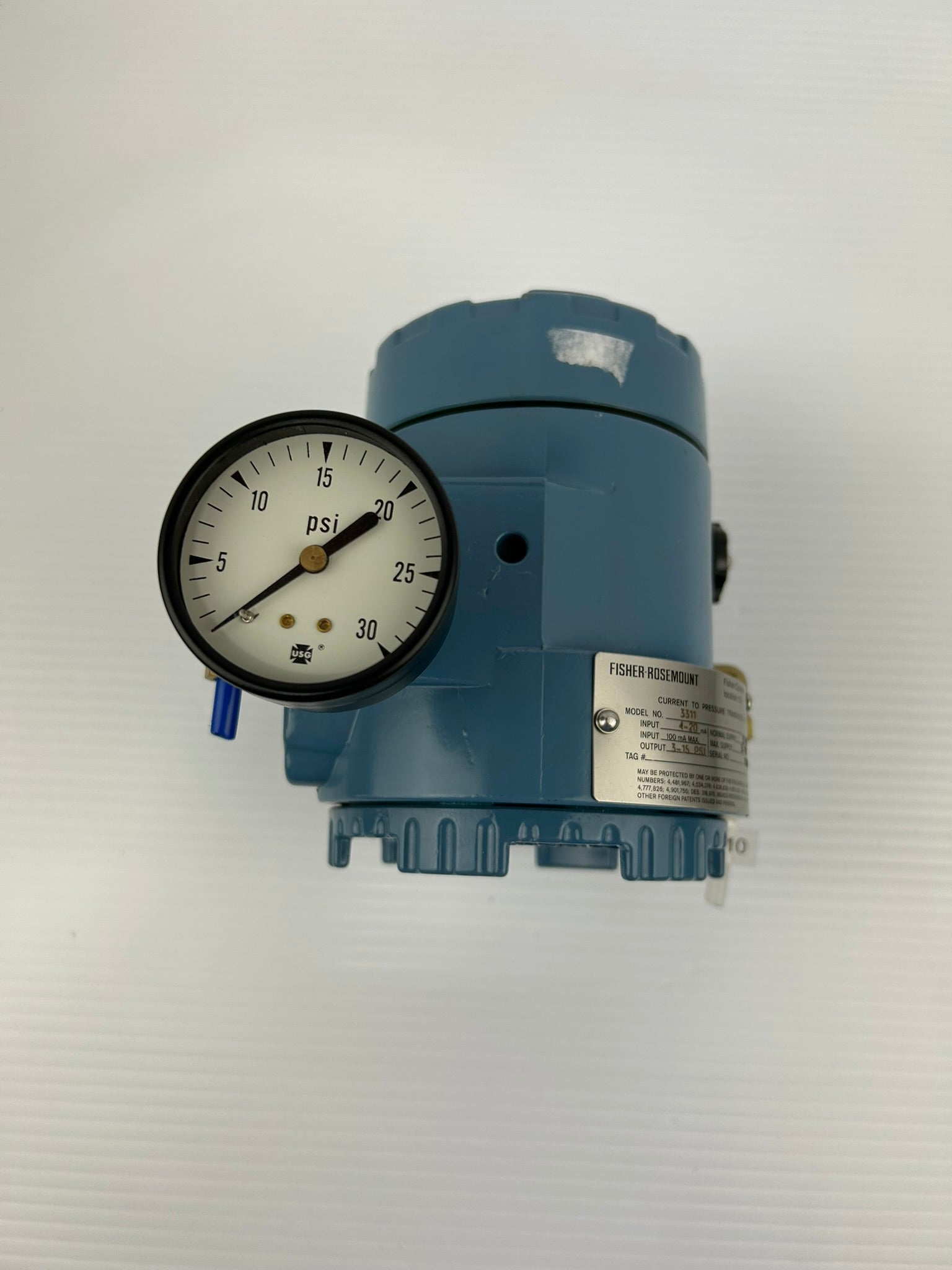 Fisher Rosemount 3311 Current to Pressure Transducer Gauge 0-30 PSI