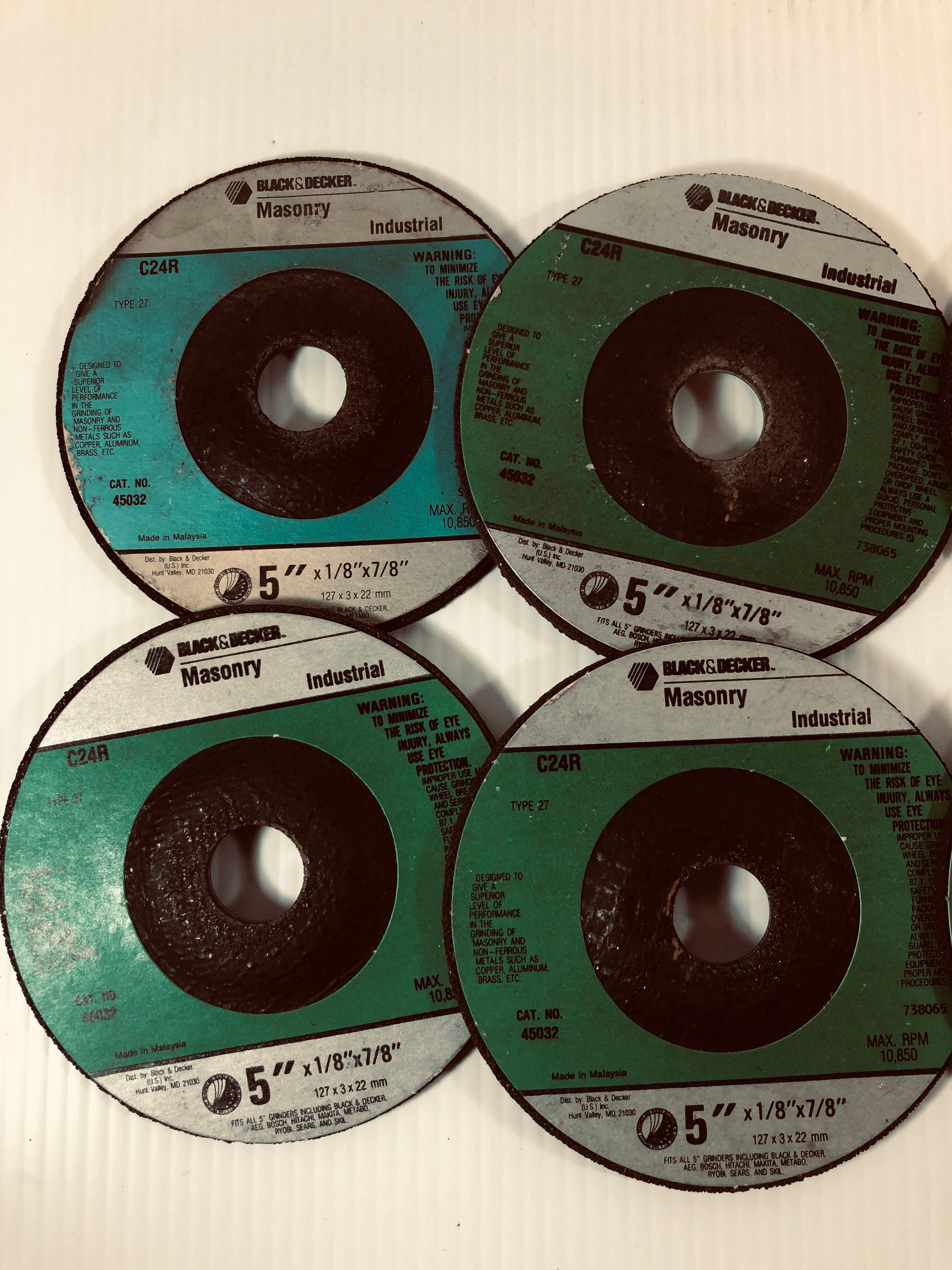 Black & Decker Masonry Grinding Wheel C24R Type 27 5" x 1/8" x 7/8" (Lot of 8)