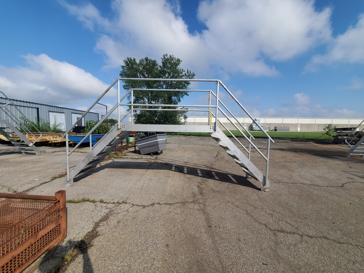 Cotterman Aluminum Crossover Bridge Ladder Platform Stairs & Handrails 180" L