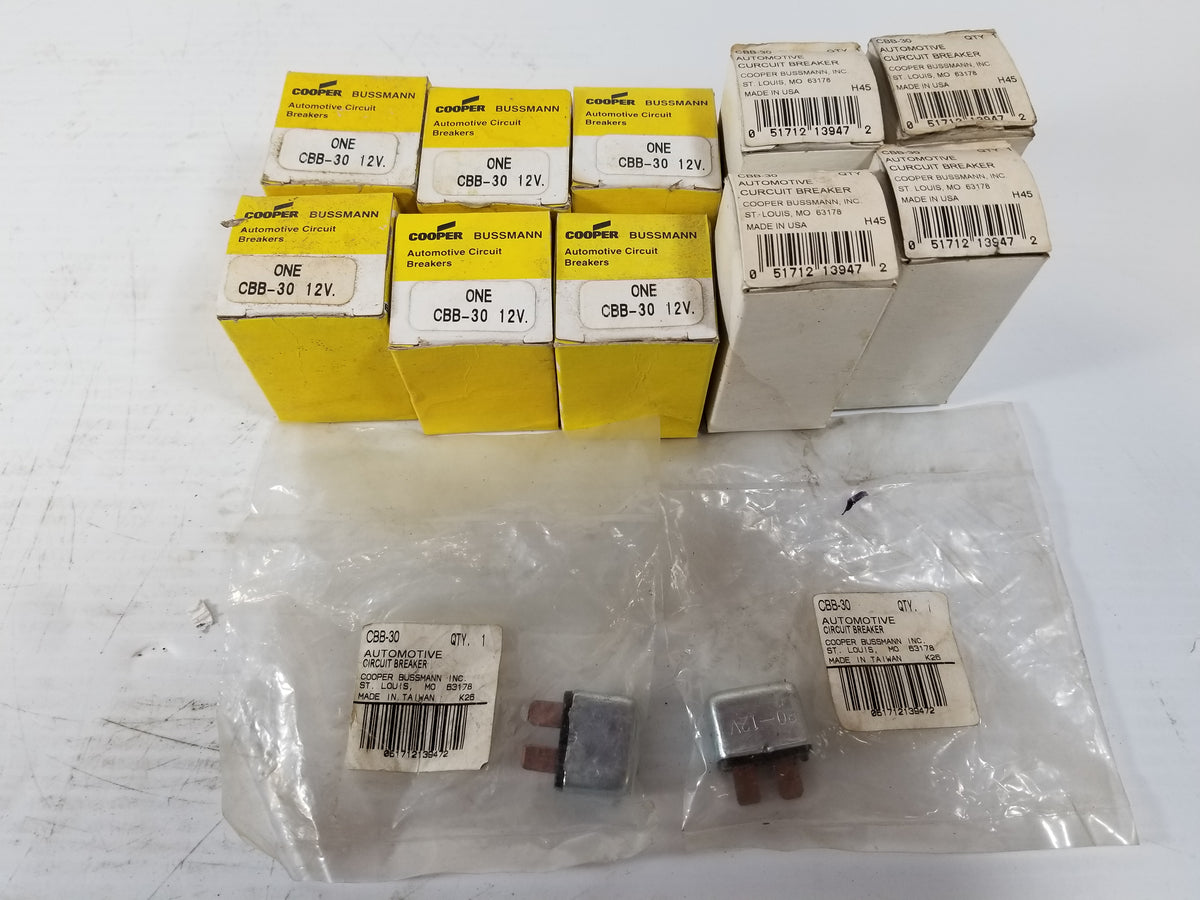 Cooper Bussmann CBB-30 Automotive Circuit Breaker 30A - Lot of 12