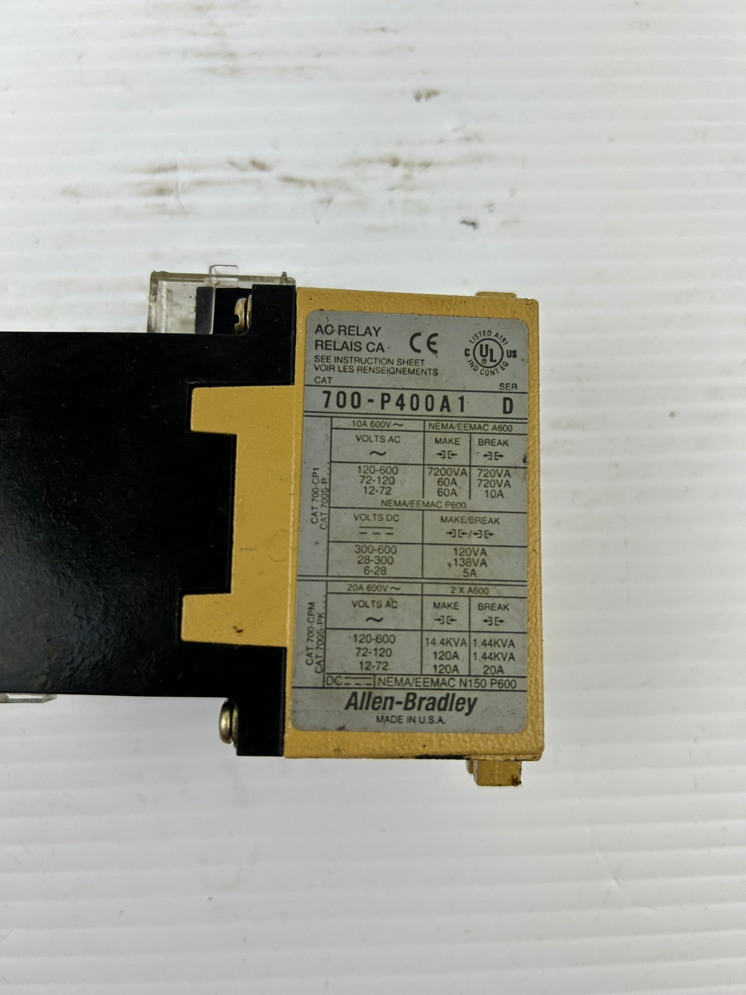 Allen-Bradley 700-P400A1 AC Relay Series D