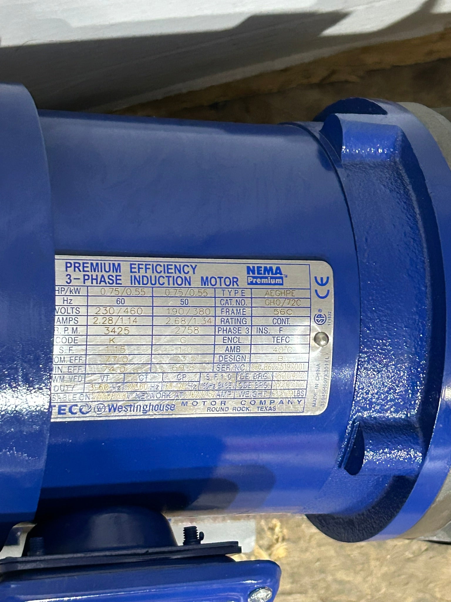 Flowserve SMP1.25X.75X5 (2/4P-B/M/V) Pump with Westinghouse AEGHPE Motor