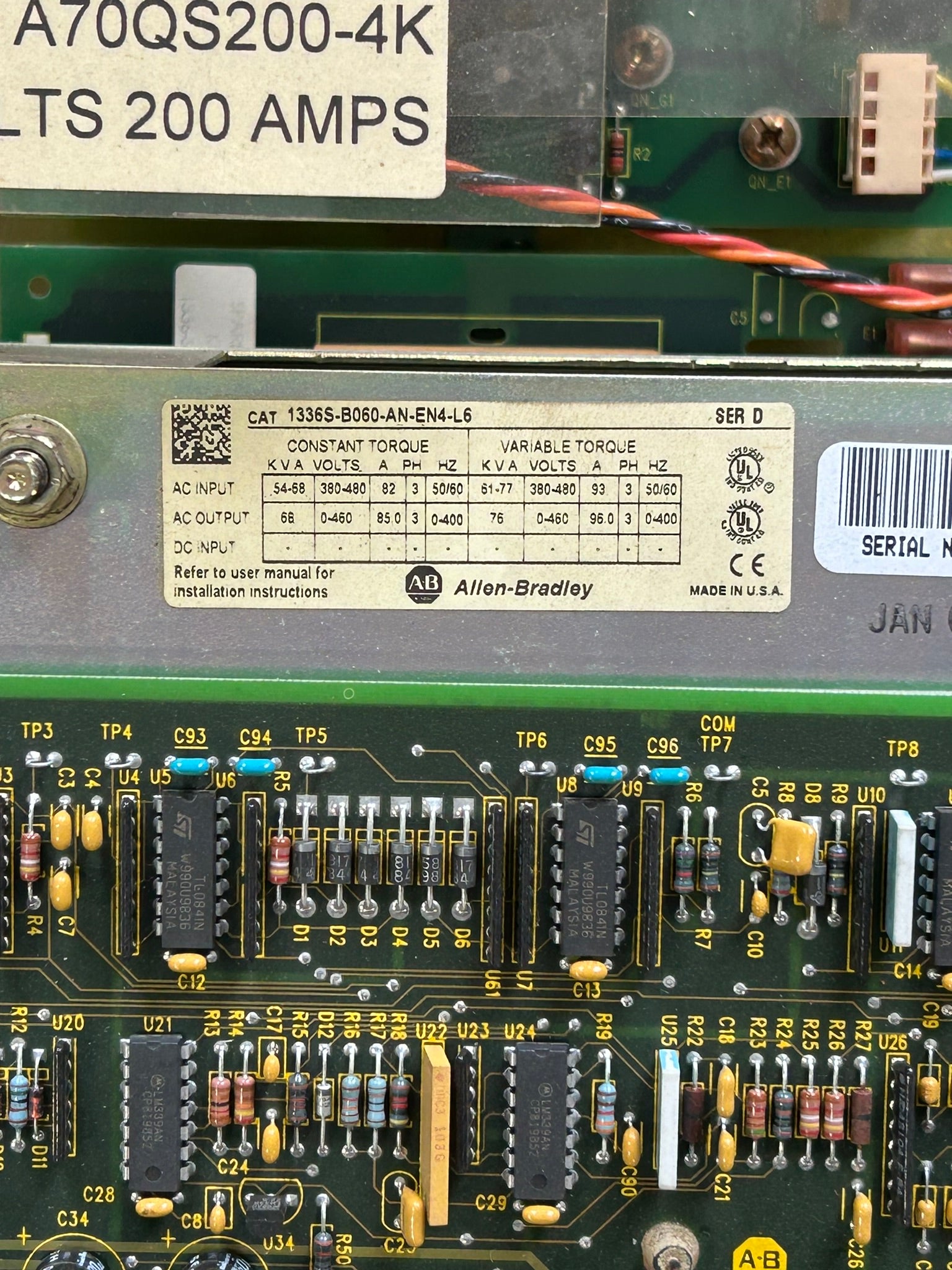 Allen-Bradley 1336S-B060-AN-EN4-L6 Plus Drive Series D - No Keypad