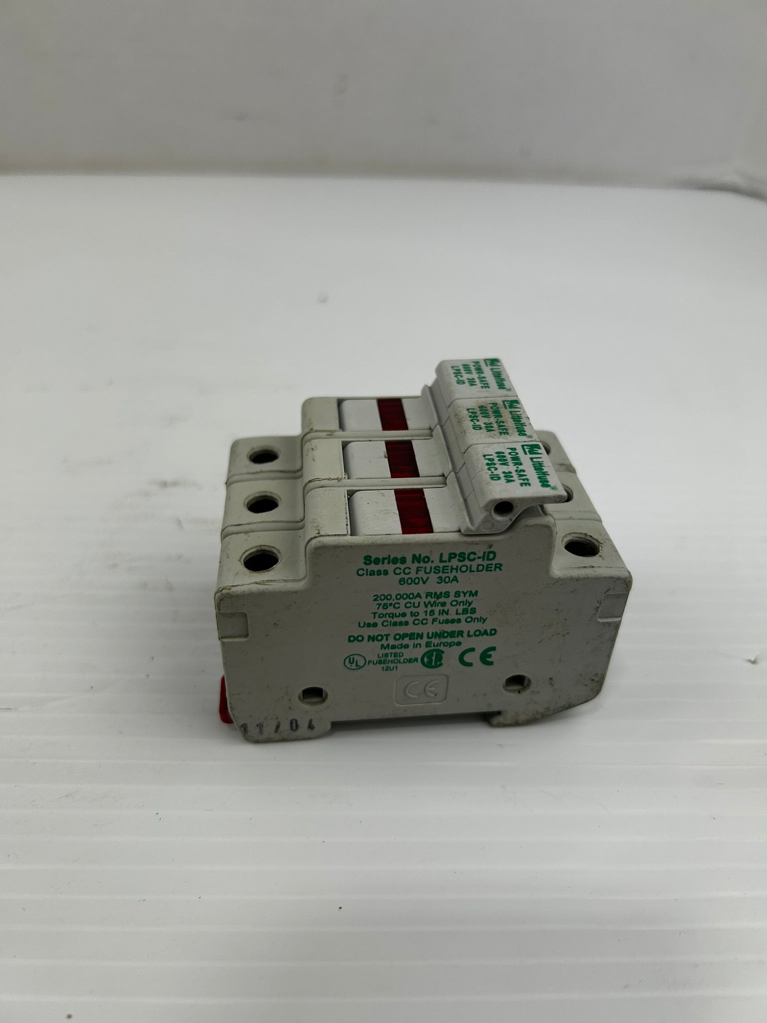 Littelfuse LPSC-ID Class CC Fuse Holder 600V 30A 3P