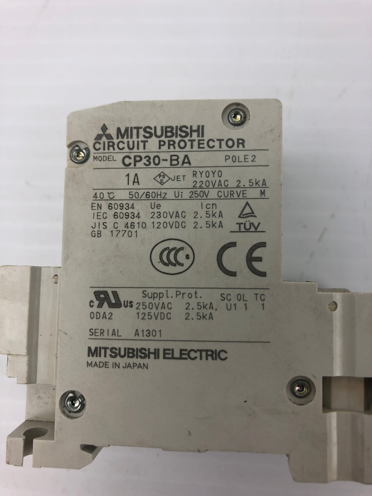 Mitsubishi Electric CP30-BA Circuit Protector 2 Pole 1A