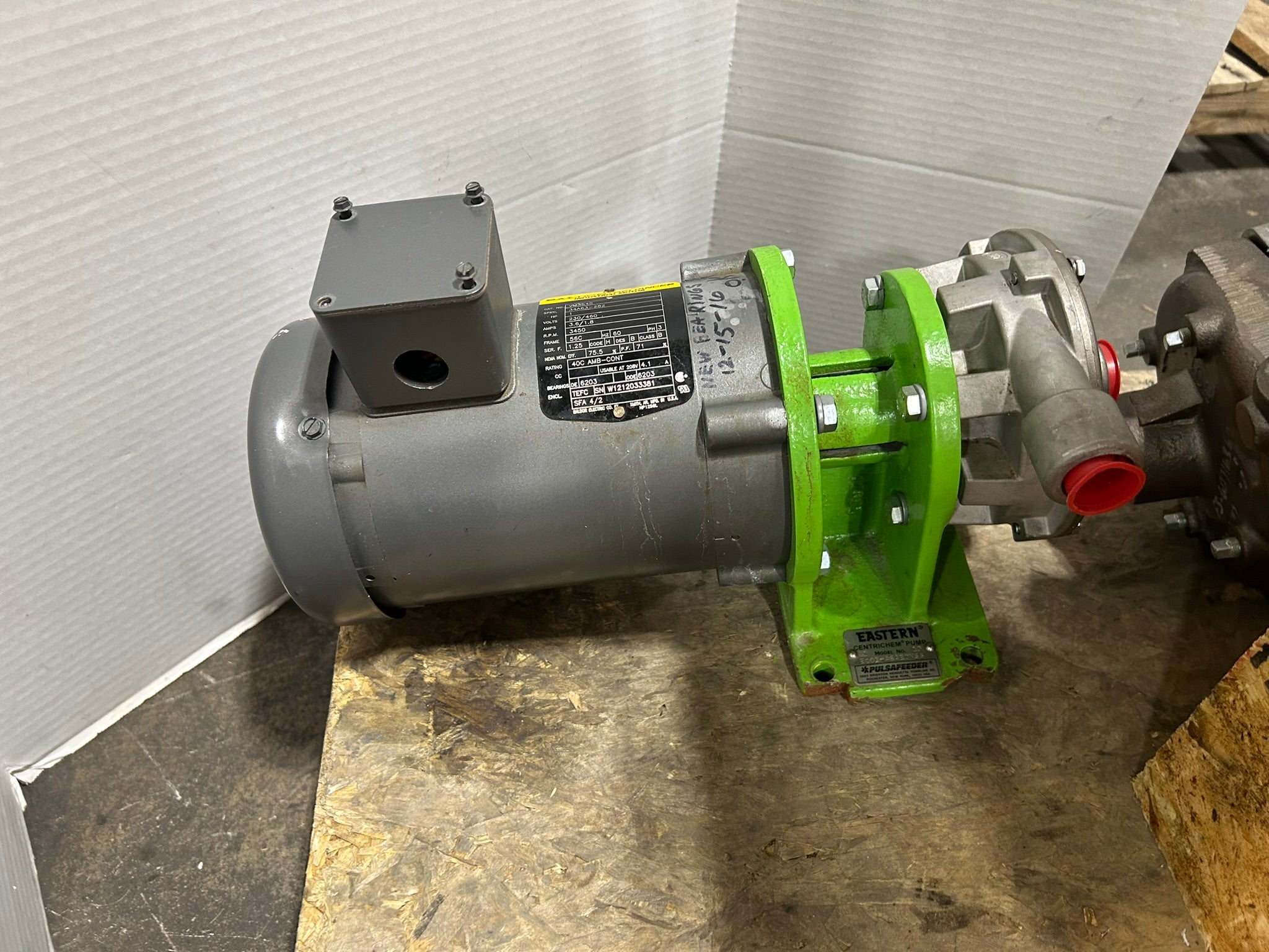 Eastern Centrichem E001-ASAEDNSS Pump with Baldor Reliance VM3545 Motor 1HP 3PH