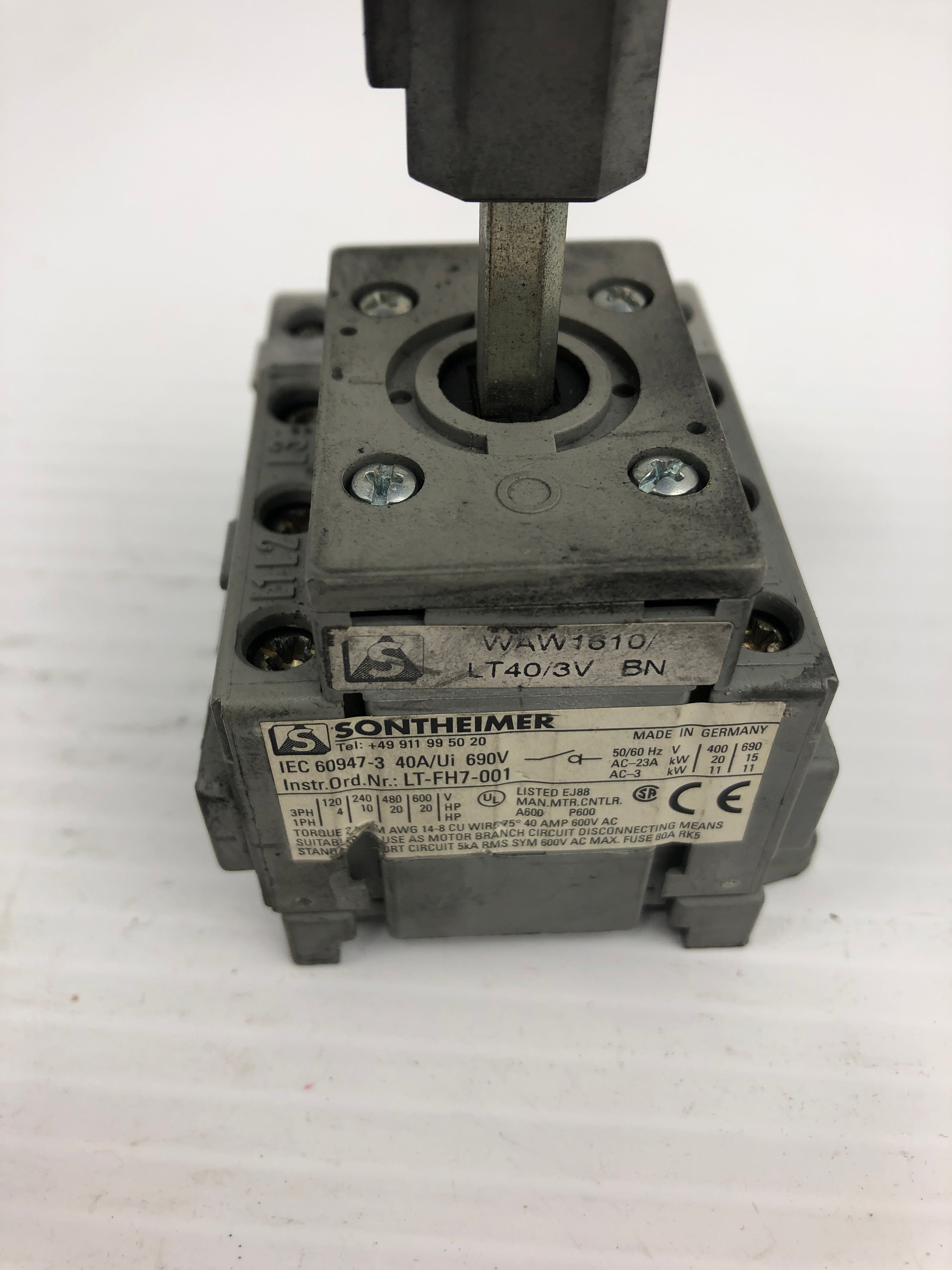Sontheimer LT-FH7-001 Industrial Electric Switch 40A/Ui 690V