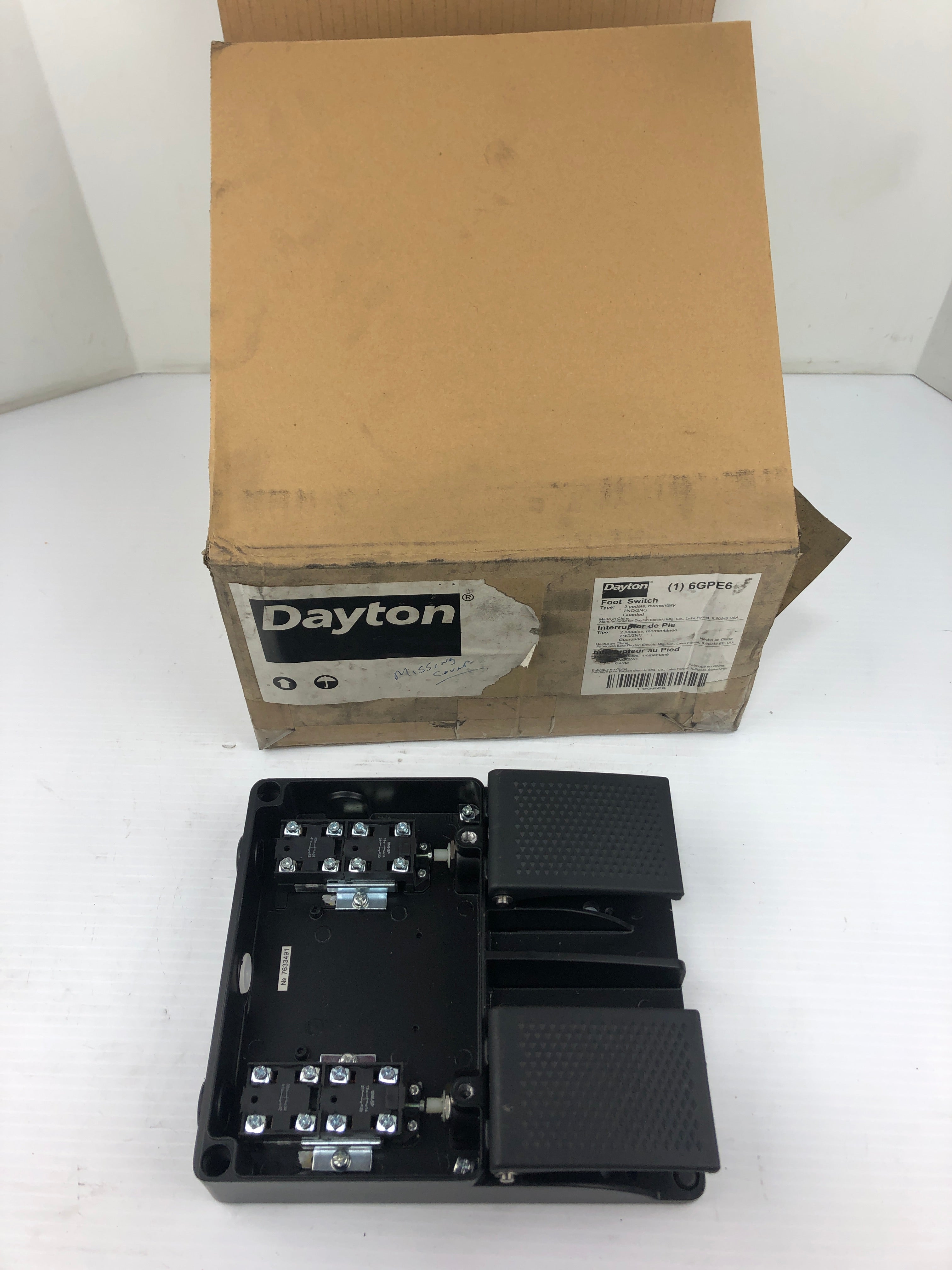 Dayton 6GPE6 Foot Switch Type 1 - Missing Cover