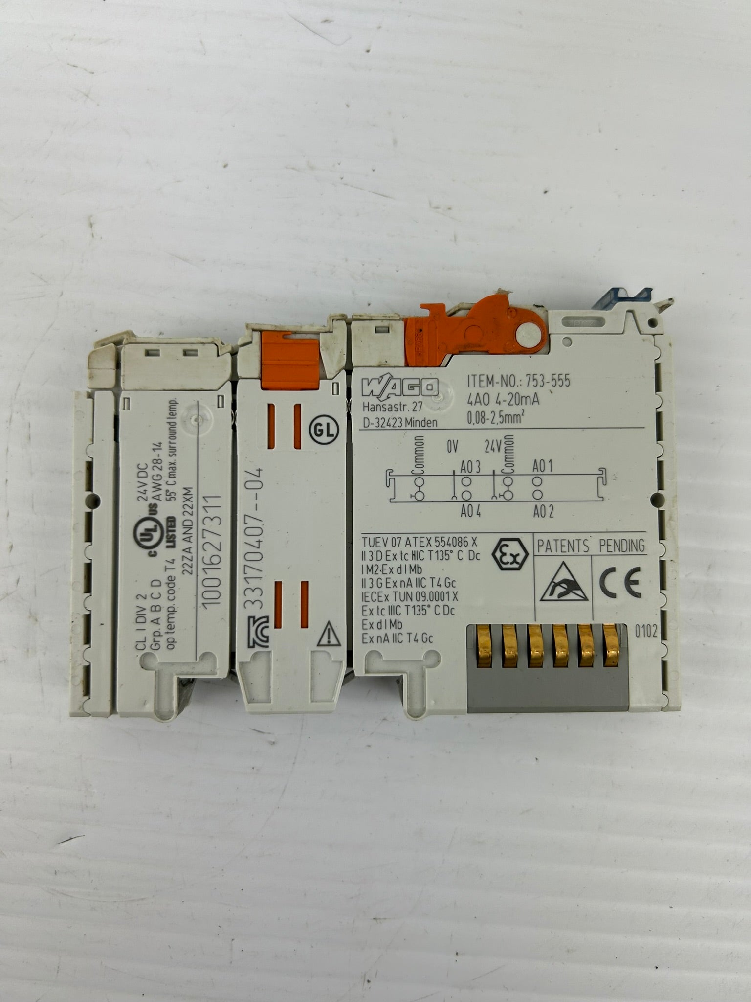 Wago 753-555 Channel Analog Output 4AO 4-20mA - PLC Module