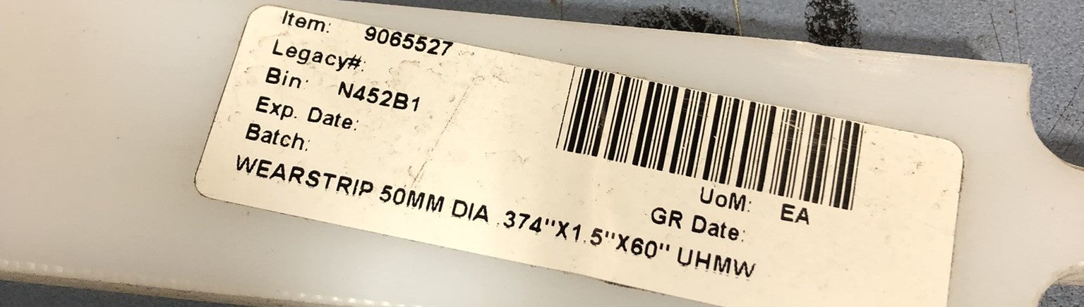 Legacy 9065527 Wear Strip 50MM DIG 374" x 1.5" x 60" BIN # N452B1
