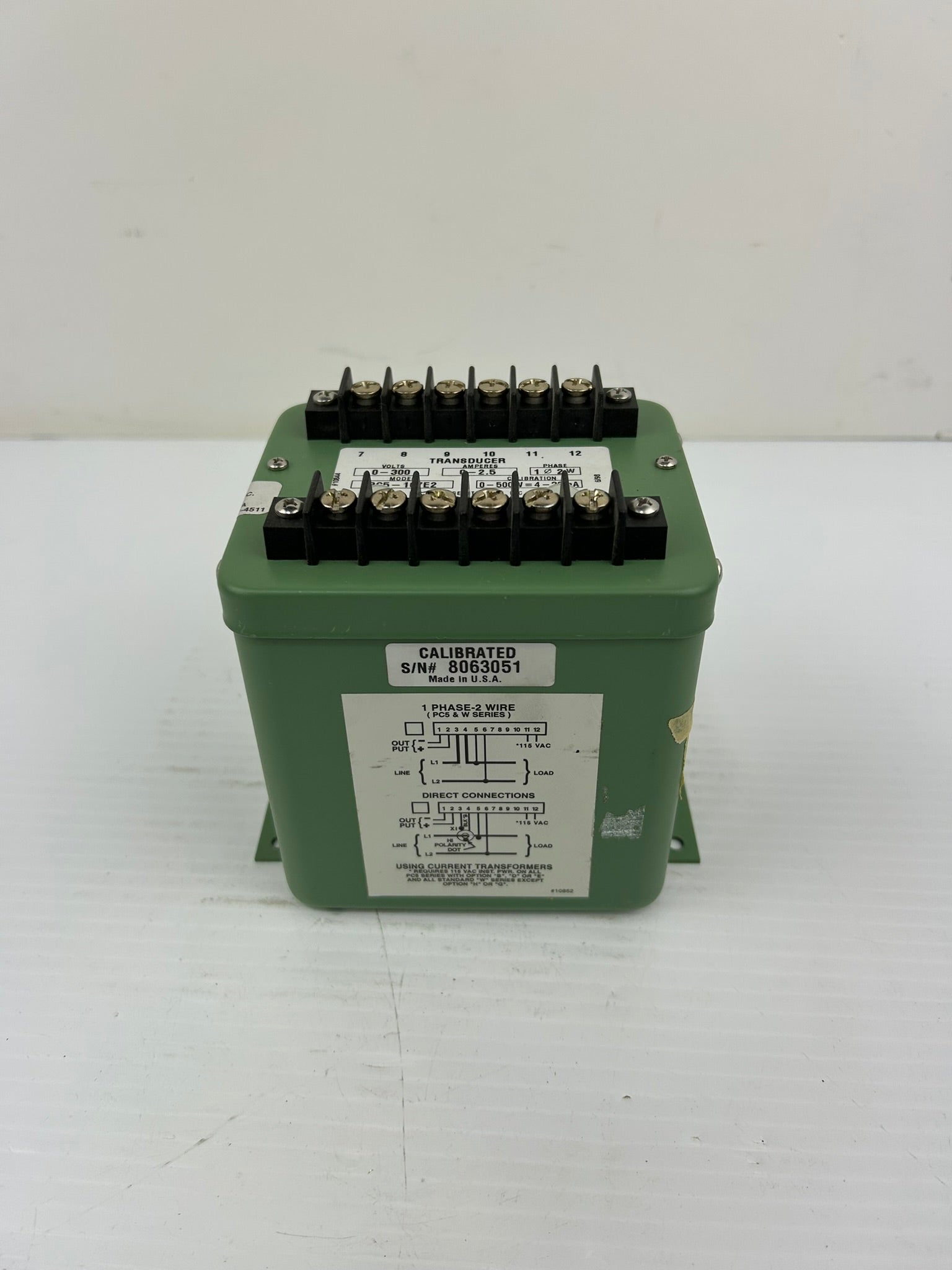 Ohio Semitronics PC5-107E2 Transducer 0-300 Volts 0-2.5 Amperes 1 Phase
