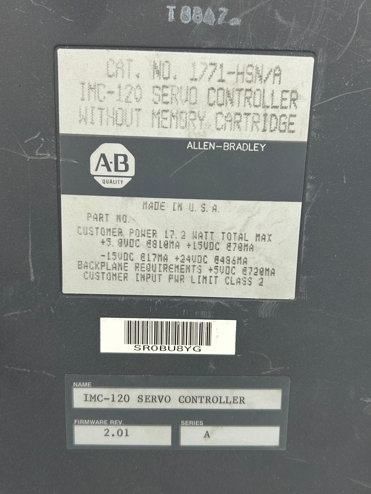 Allen-Bradley 1771-HSN Servo Controller Series A IMC-120 Rev 2.01 24VDC