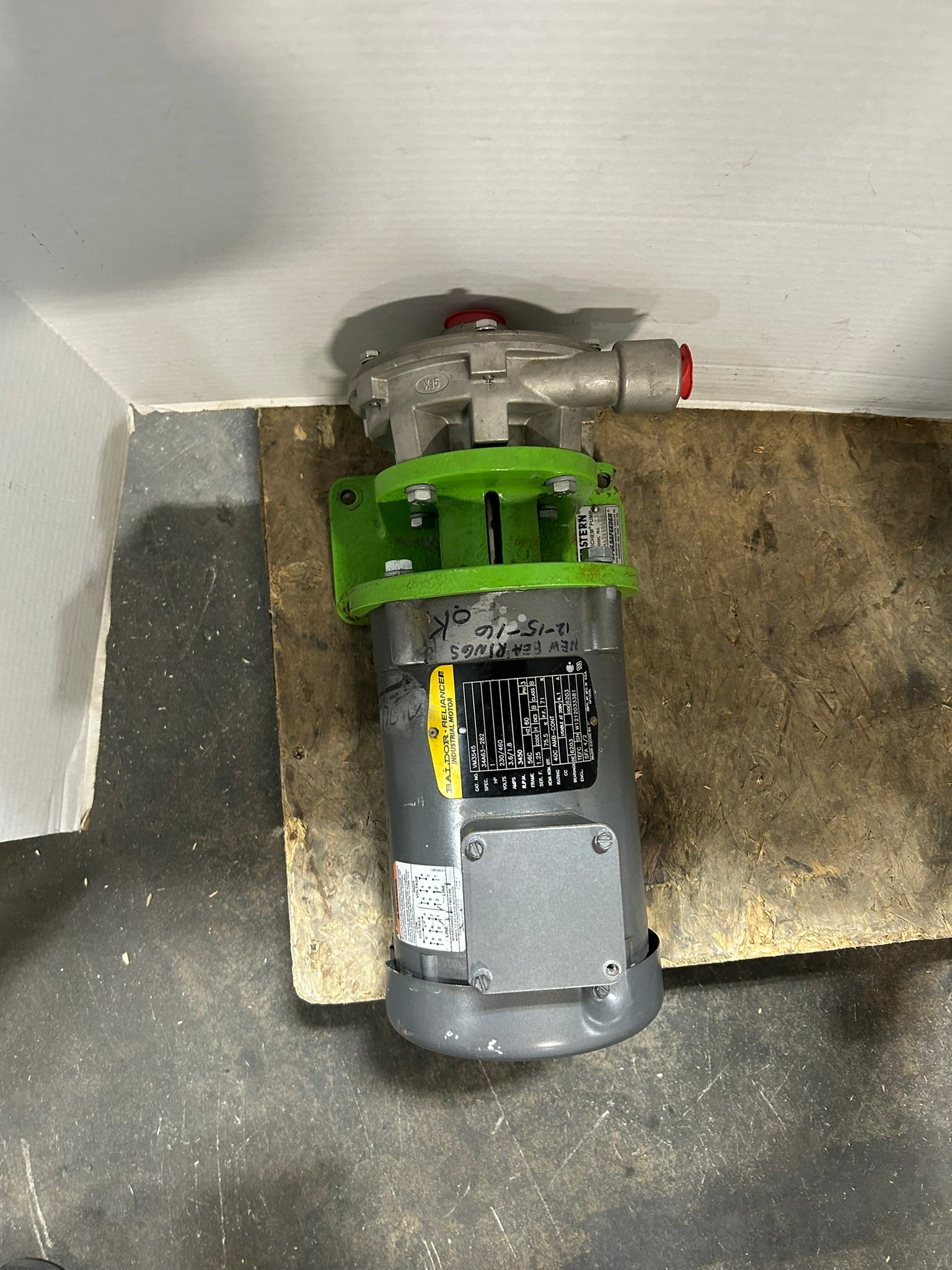 Eastern Centrichem E001-ASAEDNSS Pump with Baldor Reliance VM3545 Motor 1HP 3PH