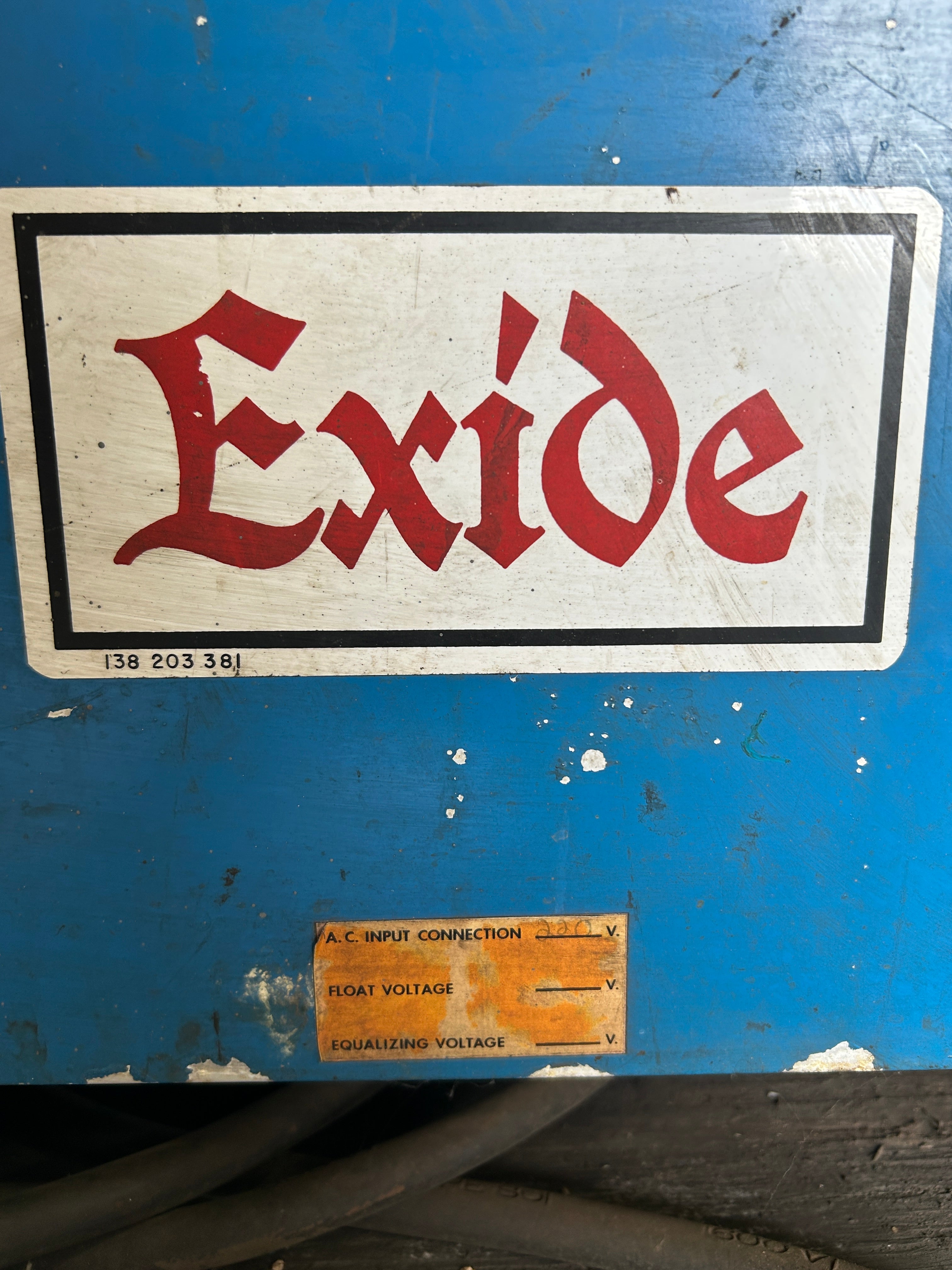 Exide NPC-6-1-510 Battery Charger Lead Acid 220/440V 1PH 6 Cells 8 Hrs 101651104