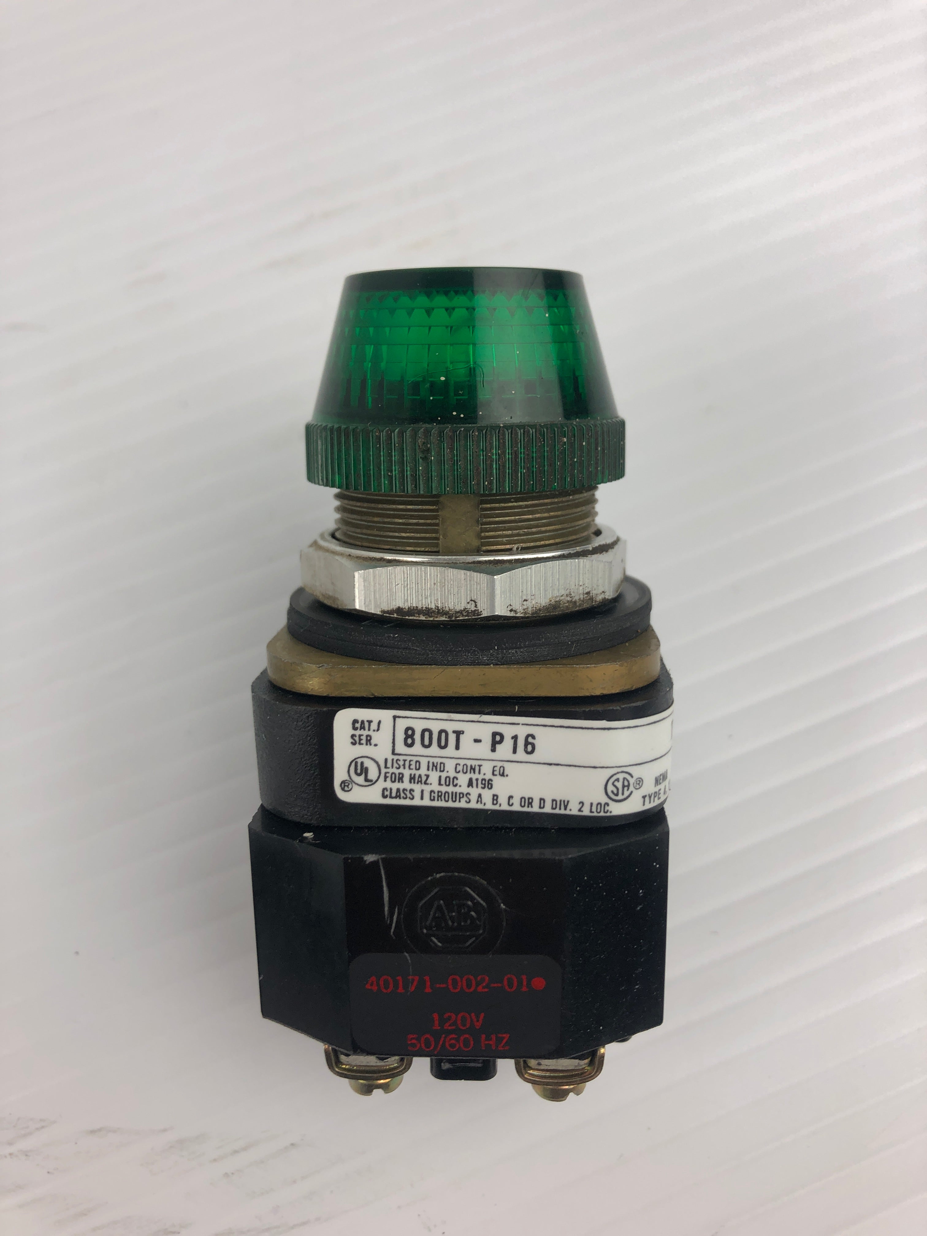 Allen Bradley 800T-P16 Green Indicator Light 120V 50/60Hz