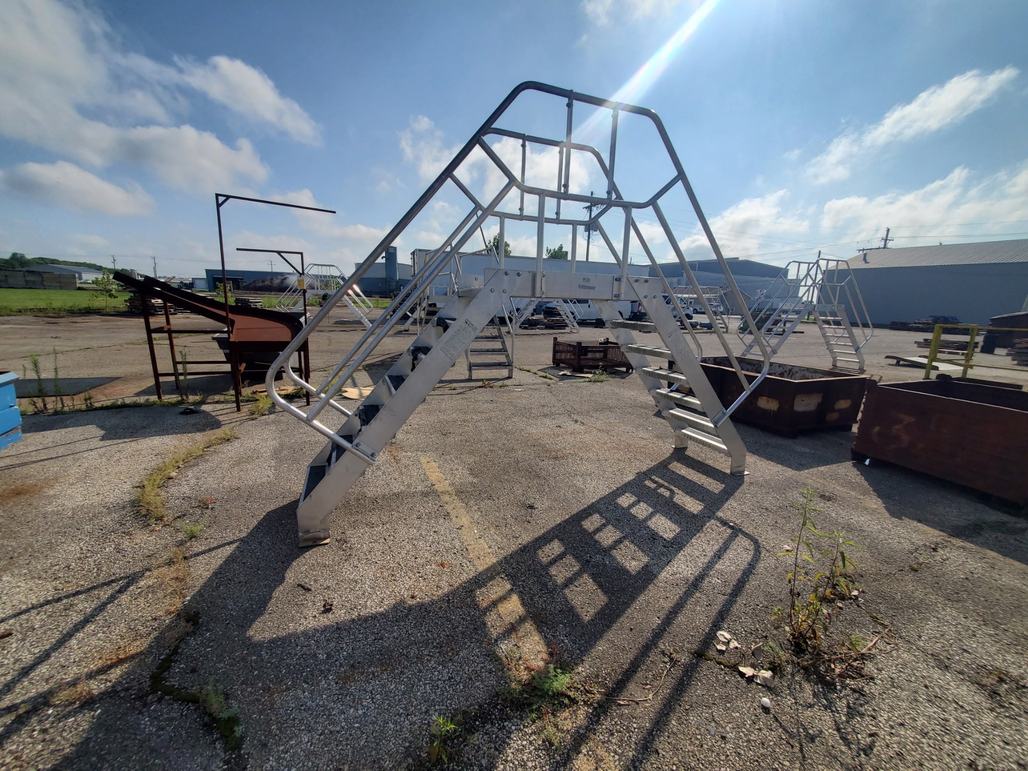 Cotterman Aluminum Crossover Bridge Ladder Platform Stairs & Handrails 131" L