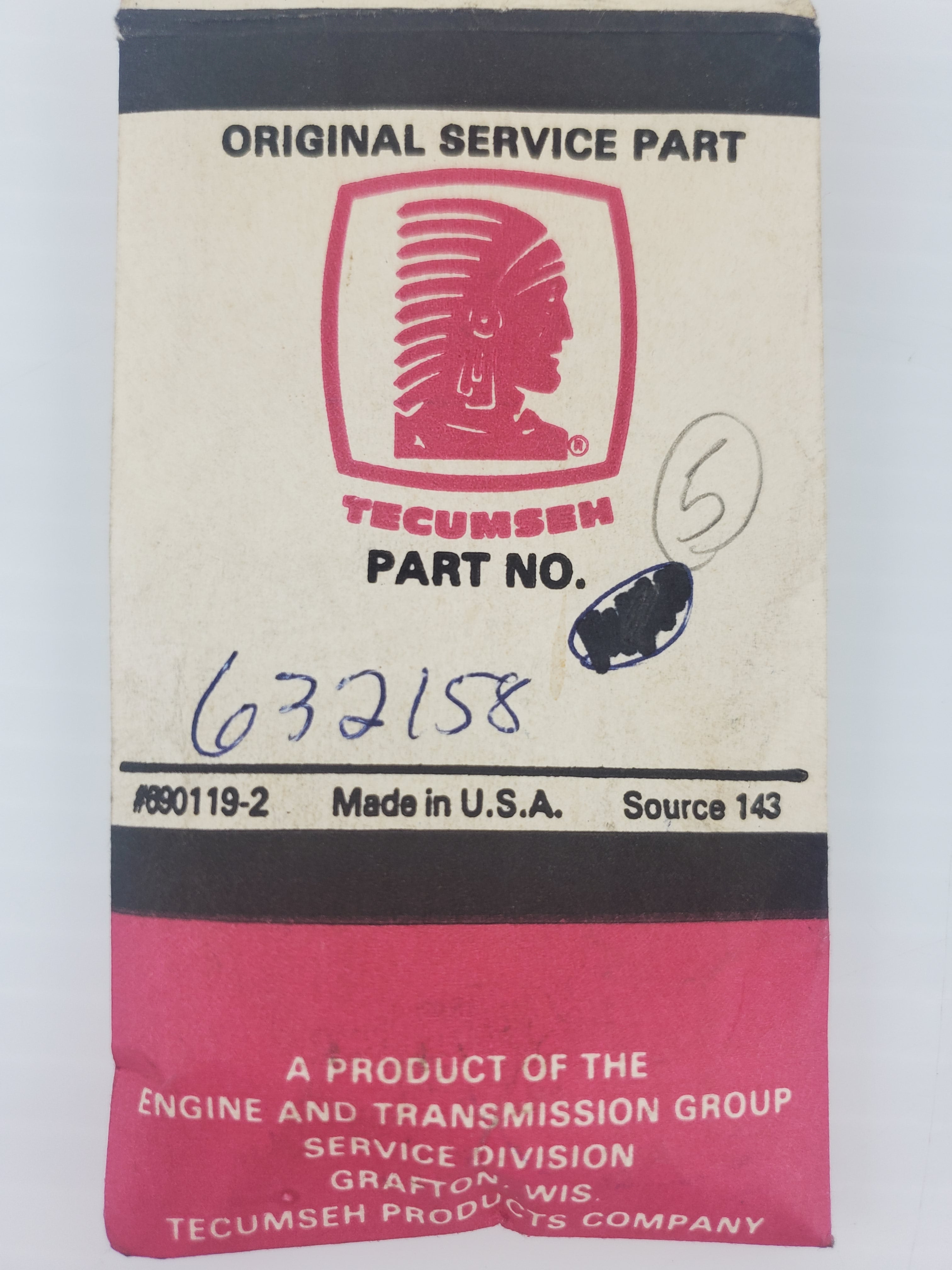 Tecumseh 632158 Spacer - Lot of 5