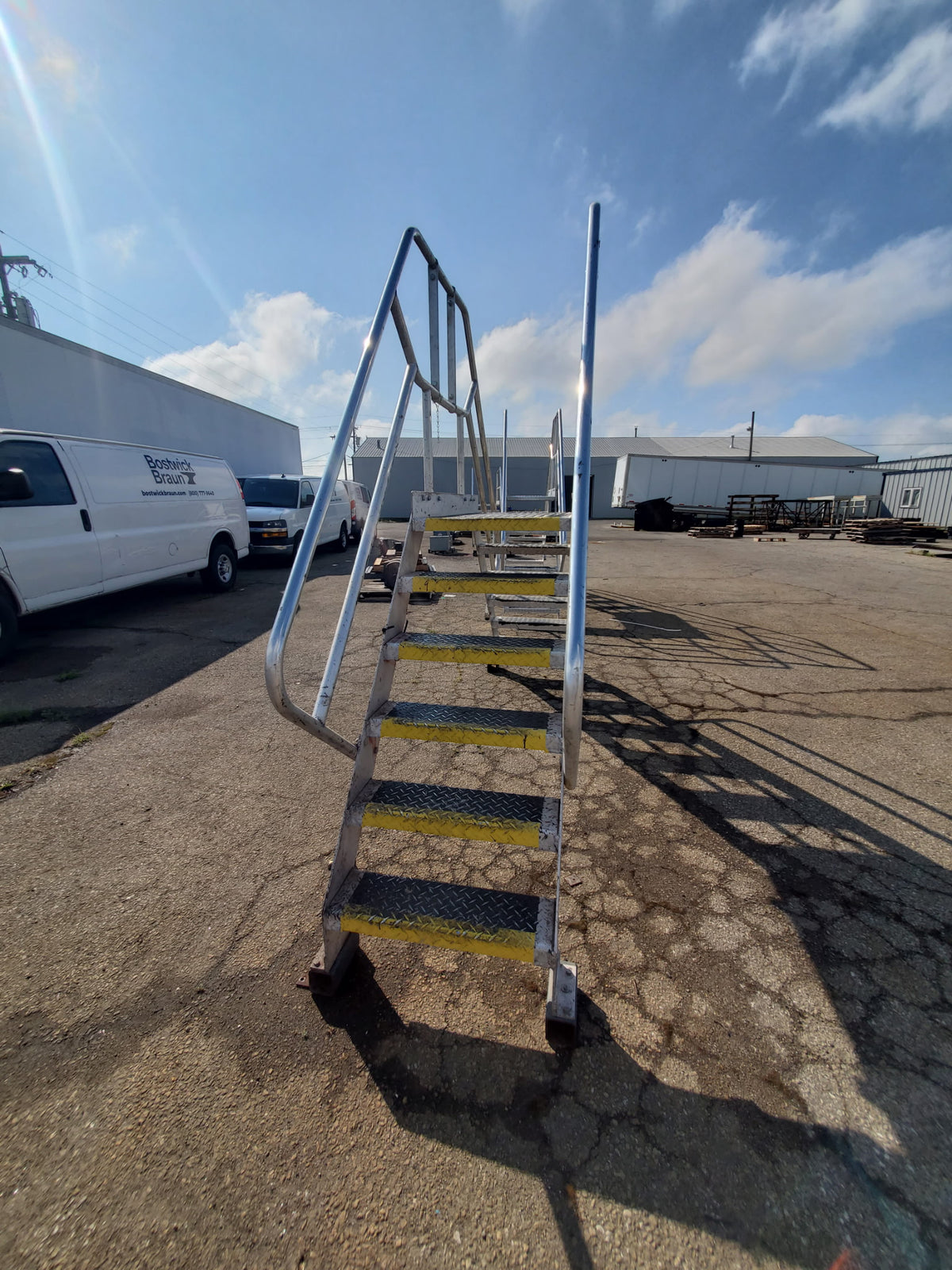 Cotterman Aluminum Crossover Bridge Ladder Platform Stairs & Handrails 9' 10" L