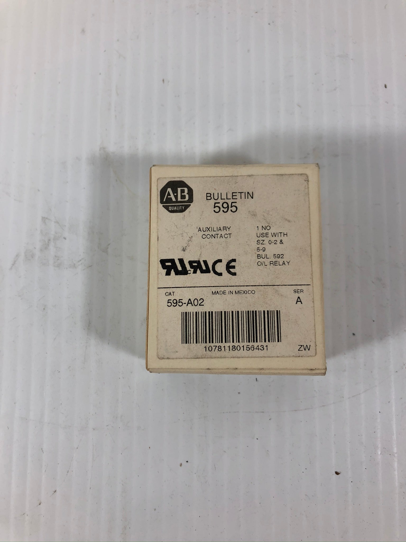 Allen-Bradley 595-A02 Auxiliary Contact 1 NO Series A