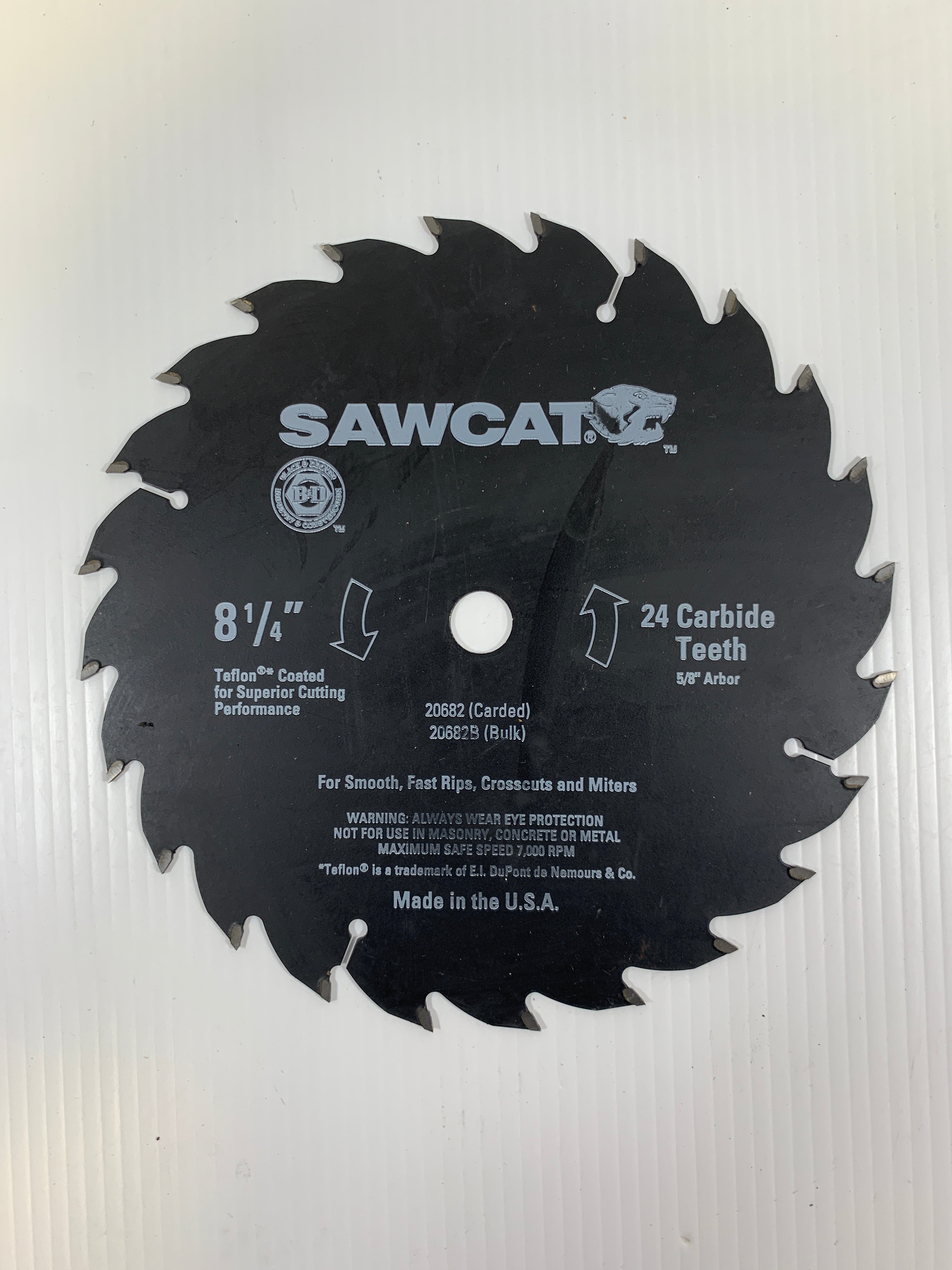 Sawcat Sawblade 8 1/4" 24 Carbide Teeth 20682