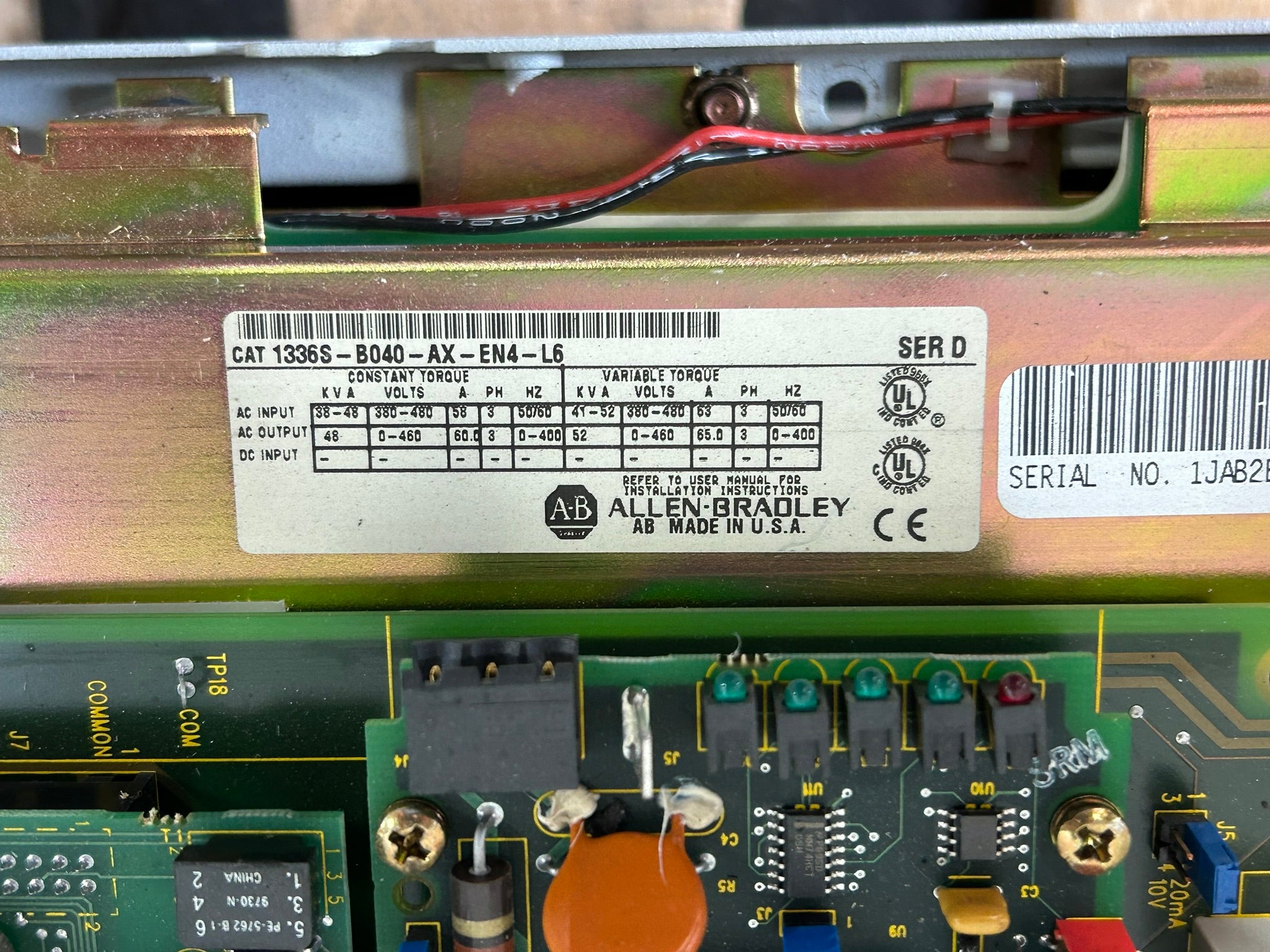 Allen Bradley Variable Frequency Drive 1336S-B040-AX-EN4-L6 /D - No Keypad