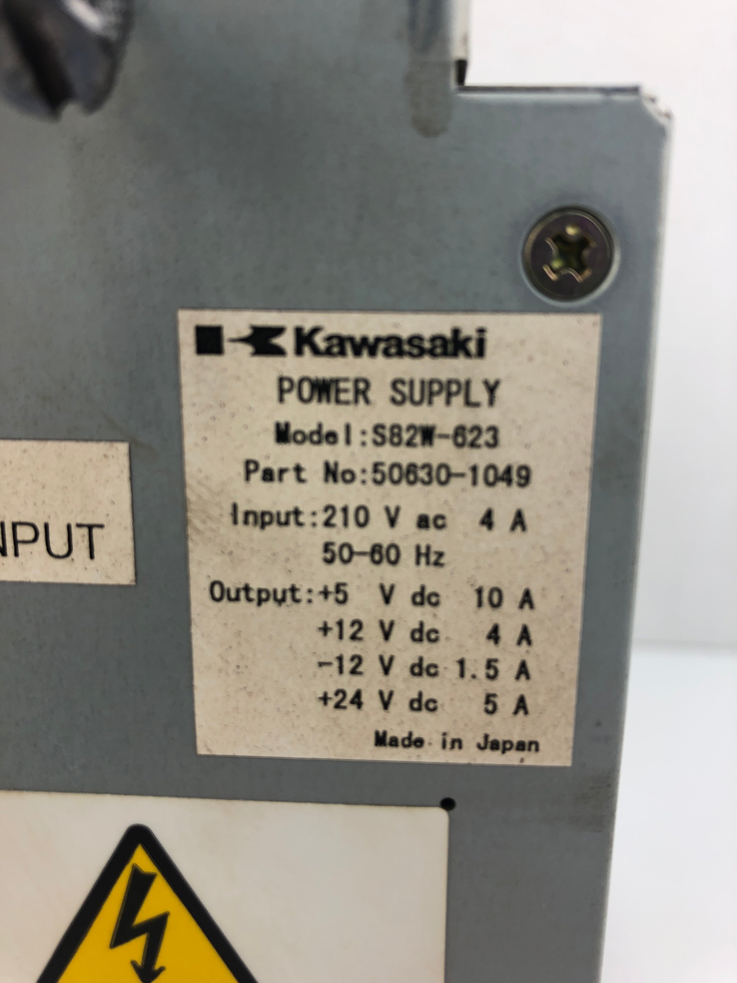 Kawasaki S82W-623 Power Supply 210V 10A 50/60Hz