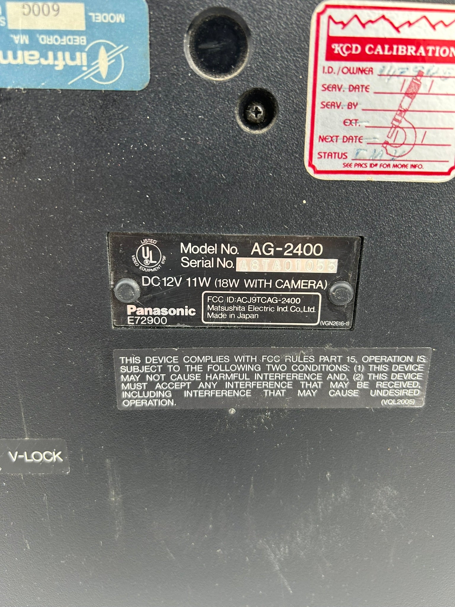 Panasonic AG-2400 Portable Video Cassette Recorder