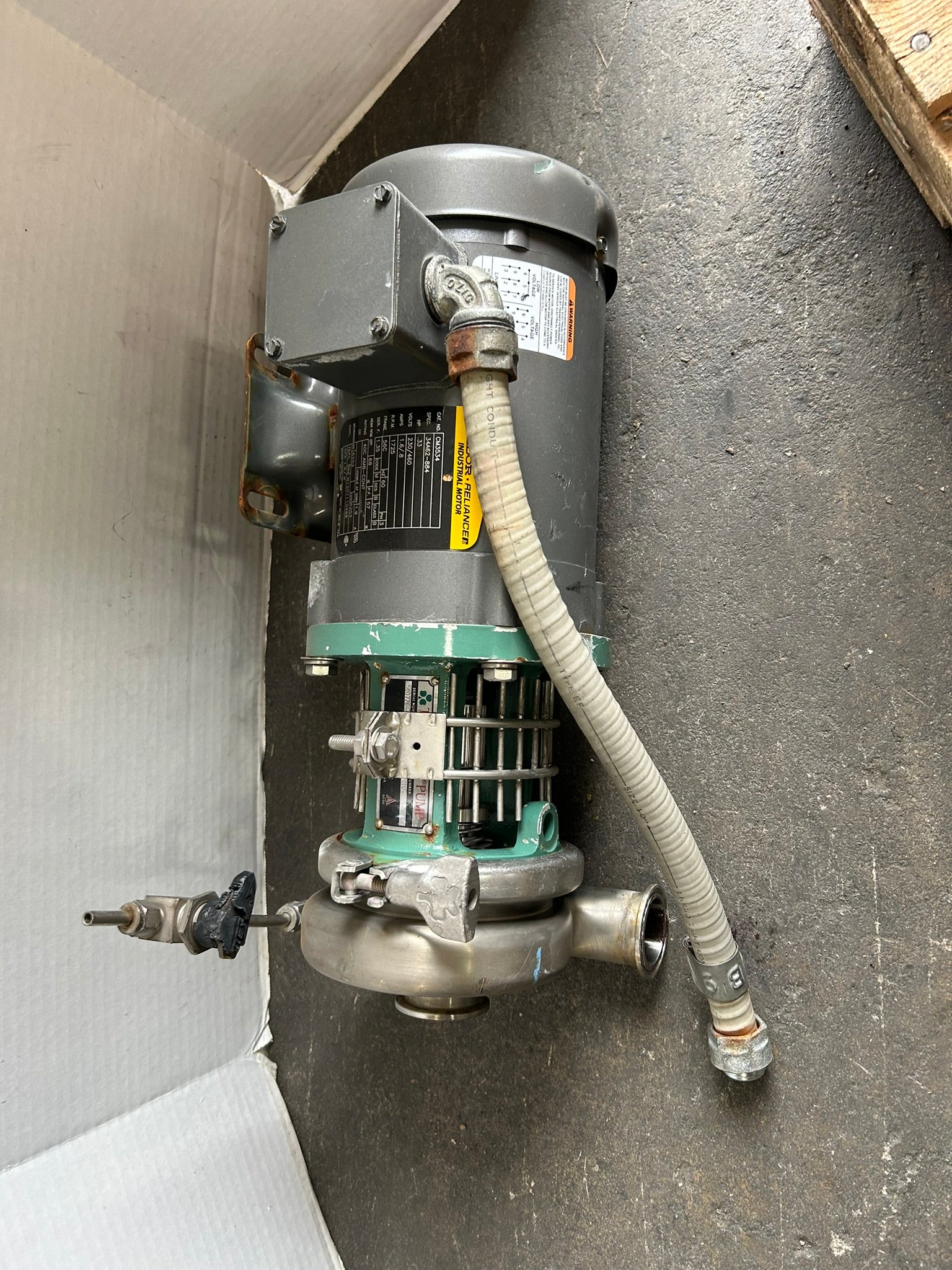 Tri-Clover C114MF56T-10ND-01U-25SP Pump with Baldor CM3534 AC Motor