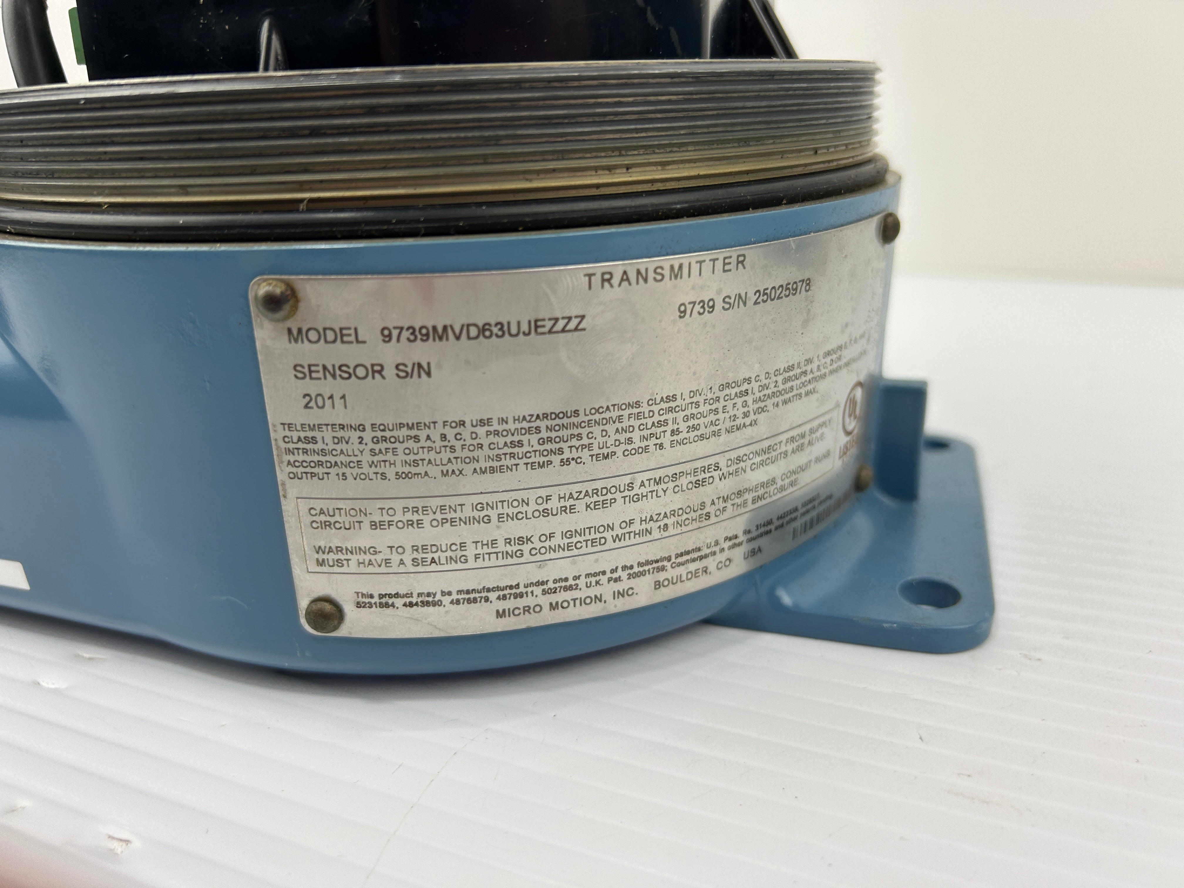 Micro Motion 9739MVD63UJEZZZ Remote Flow Transmitter 15V 500mA