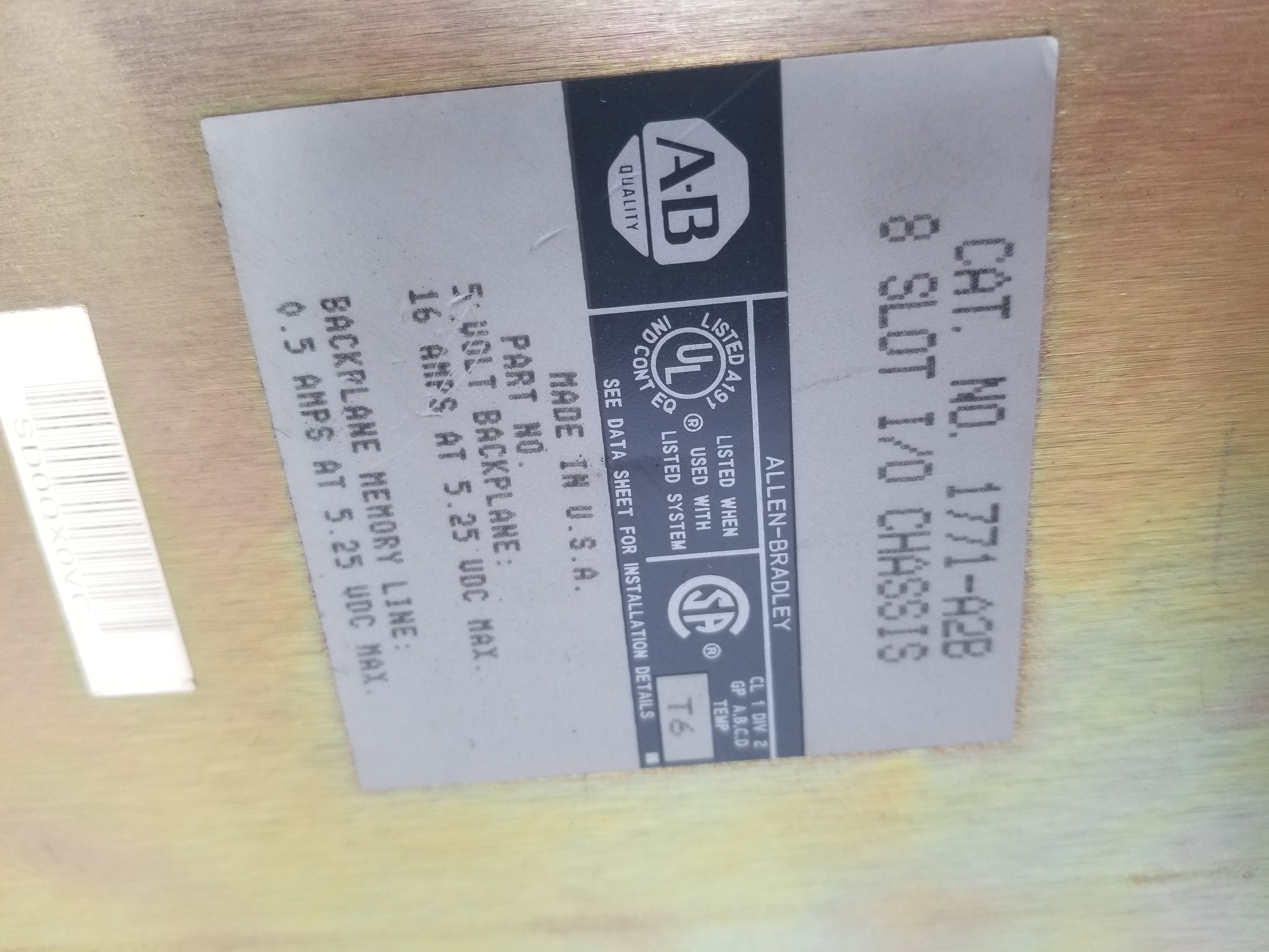Allen-Bradley 1771-A2B 8 Slot PLC I/O Chassis 960188-01A Backplane