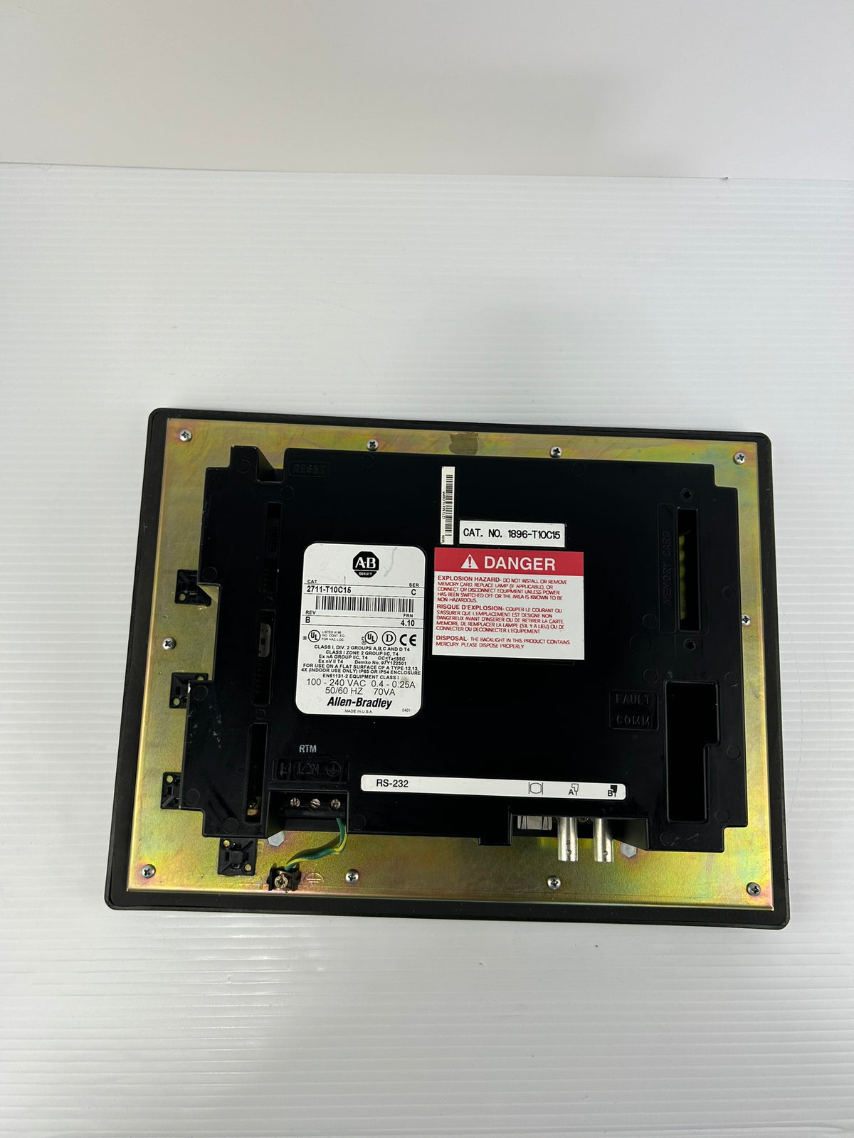 Allen-Bradley 2711-T10C15 PanelView 1000 Touch Screen HMI 10" Ser C TESTED