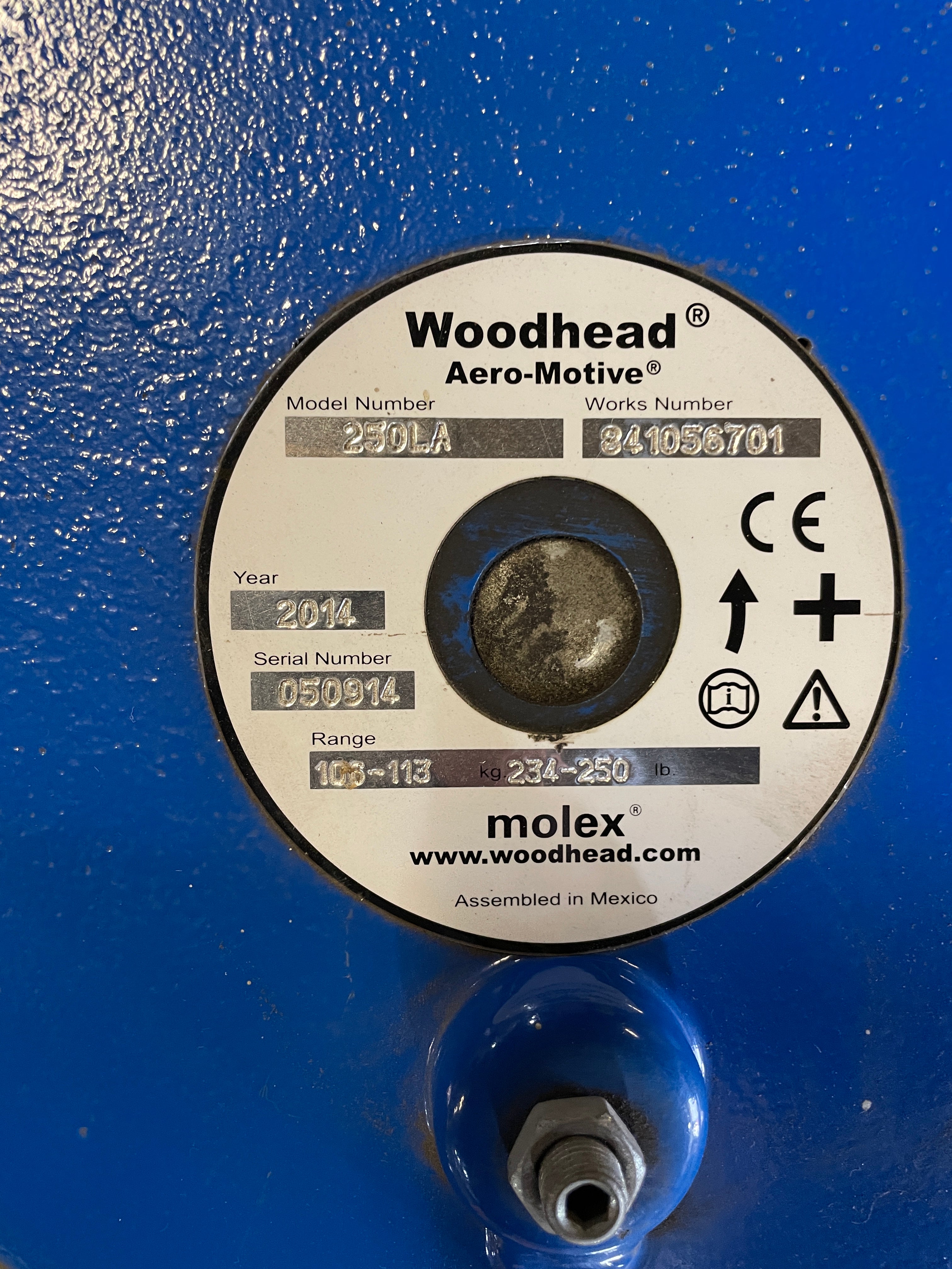 Woodhead 250LA Aero-Motive Molex Balancer Unified Industries Rail 234-250# 2014