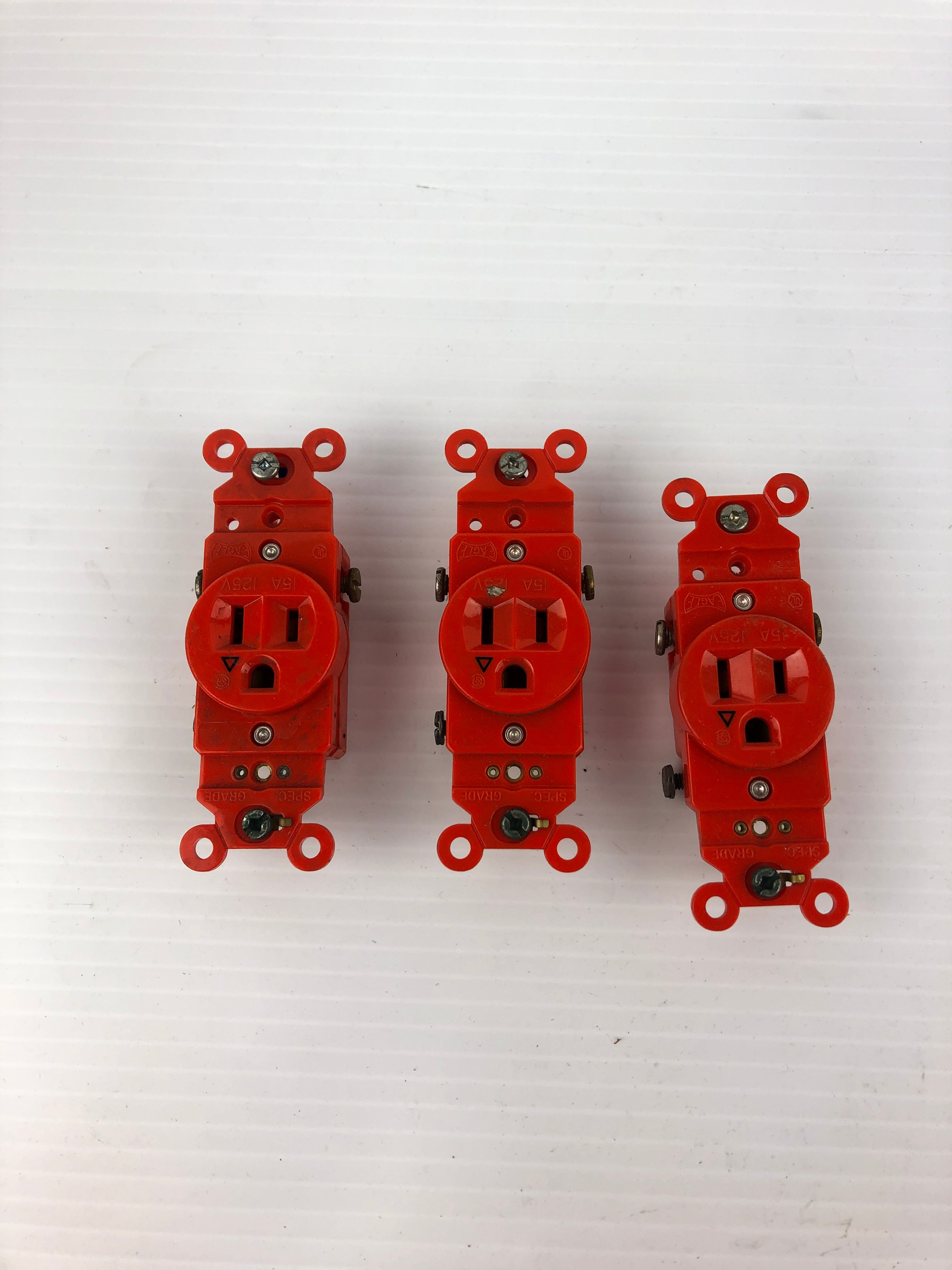Eagle Orange Outlet Receptacle 15A 125V - Lot of 3