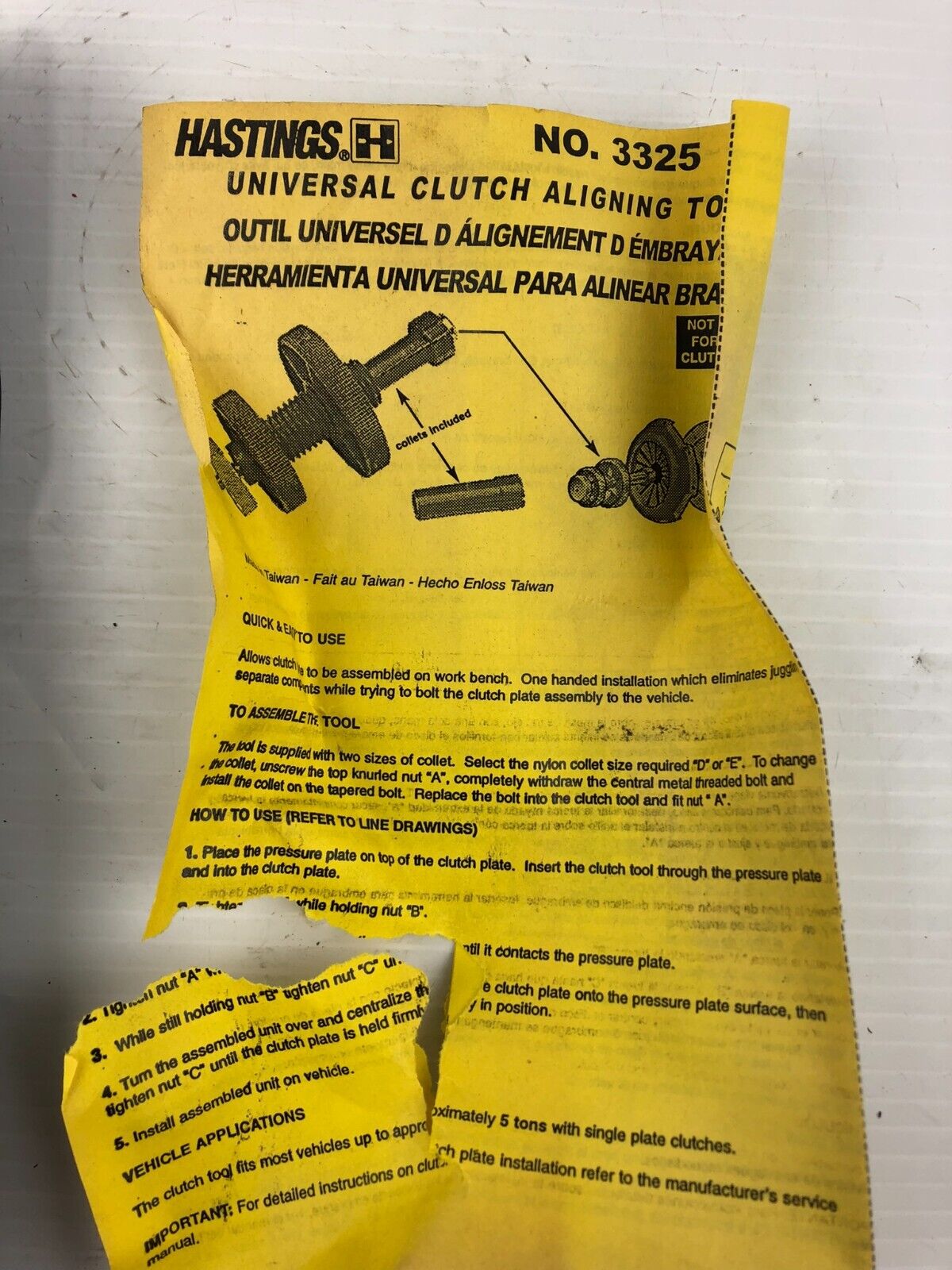 Hastings 3325 Universal Clutch Aligning Kit