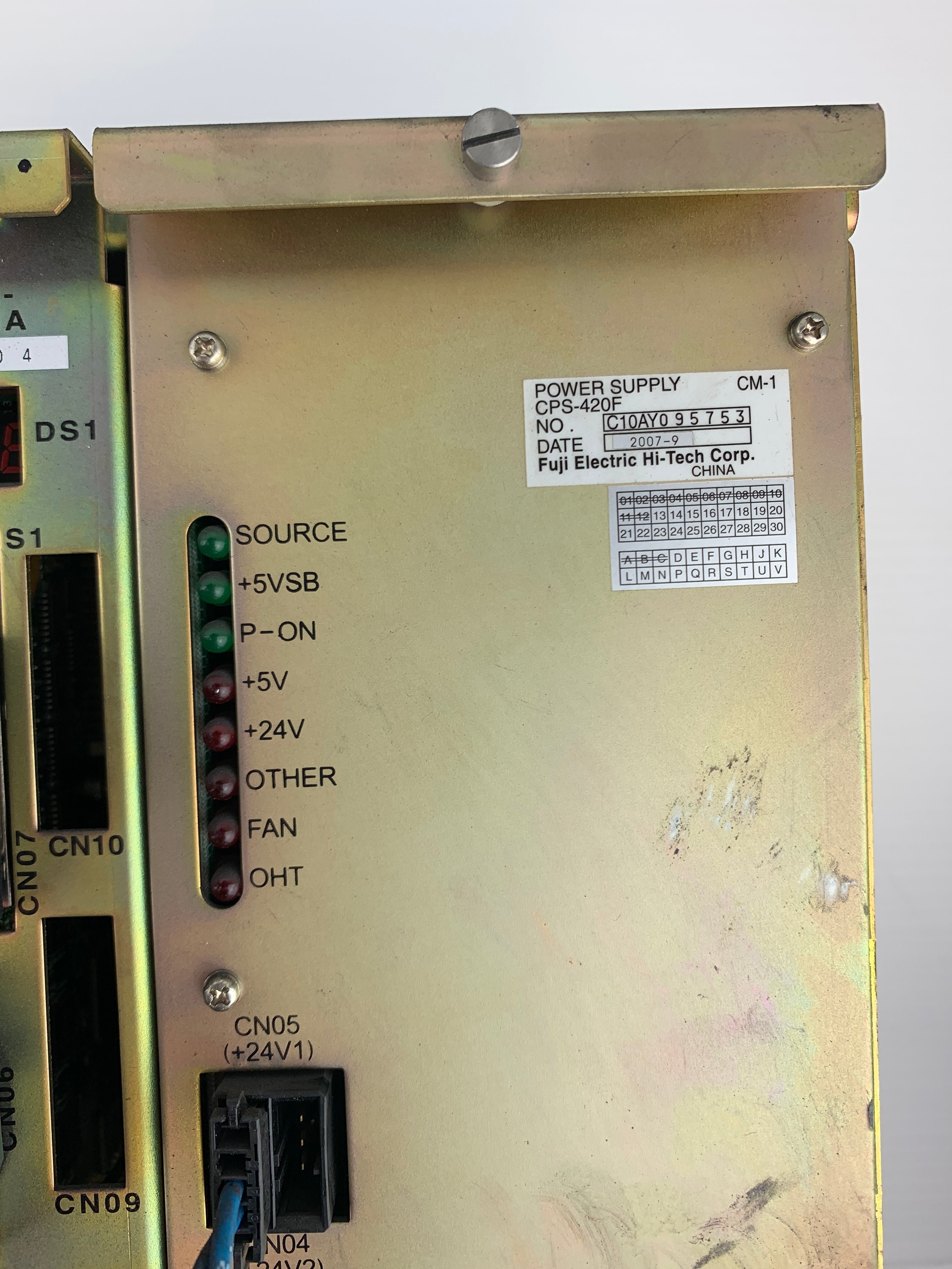 Fuji CPS-420F Power Supply Rack Card Slot JZNC-NRK01-1 Yaskawa JZNC-NRK52-1