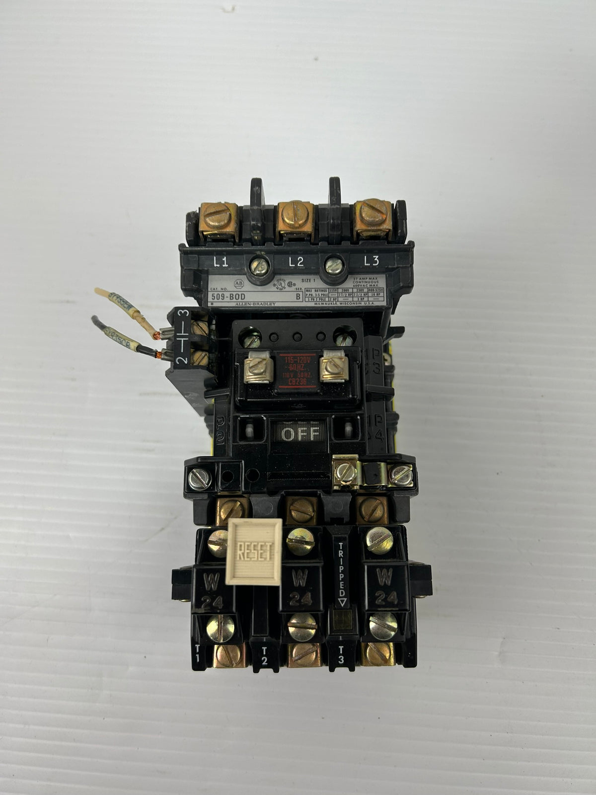Allen Bradley 509-B0D Motor Starter Series B Size 1 with 595-A Series B