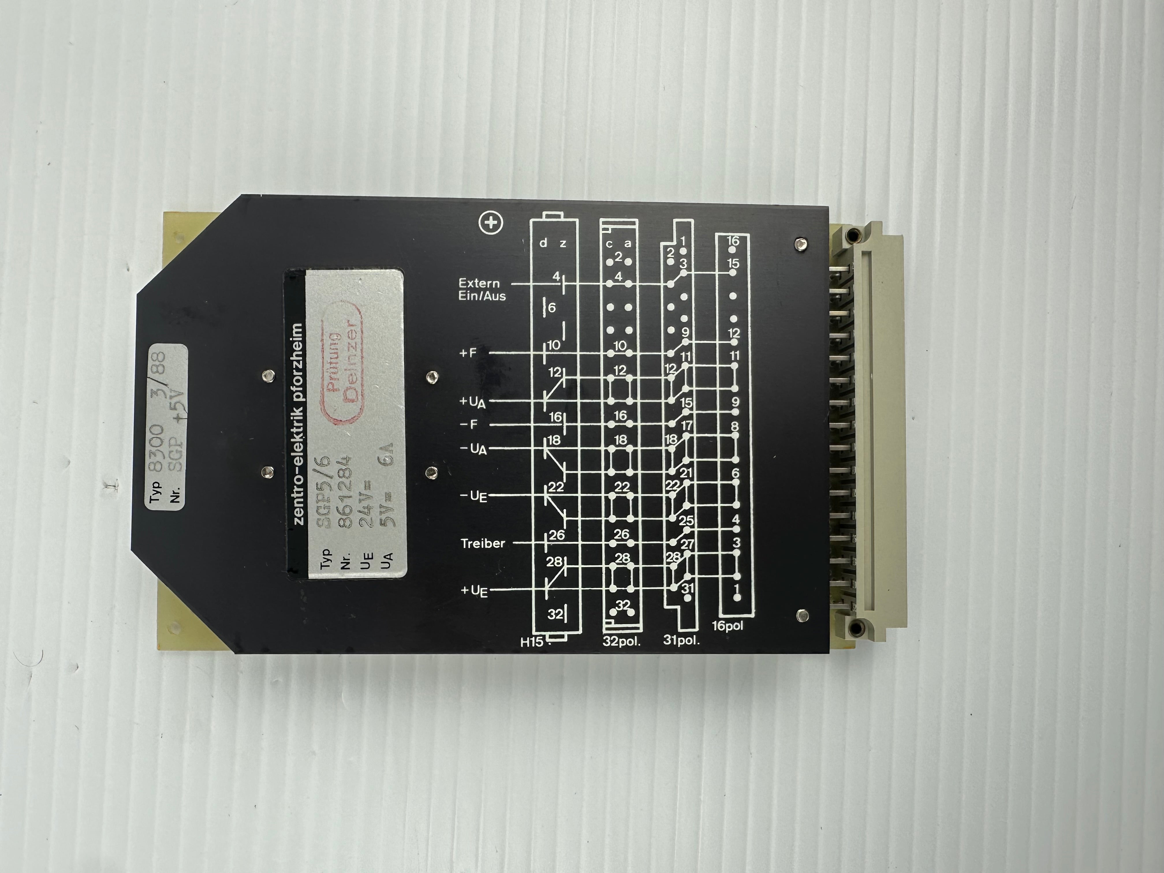 Zentro-Elektrik Card Circuit Board SGP5/6 861284 24V