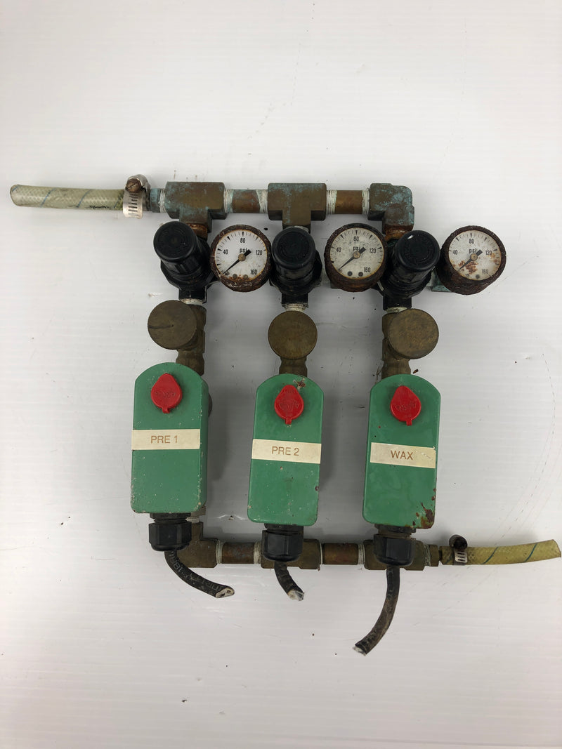 ASCO JX8262C718928 Valve Assembly with Gauges - Lot of 3