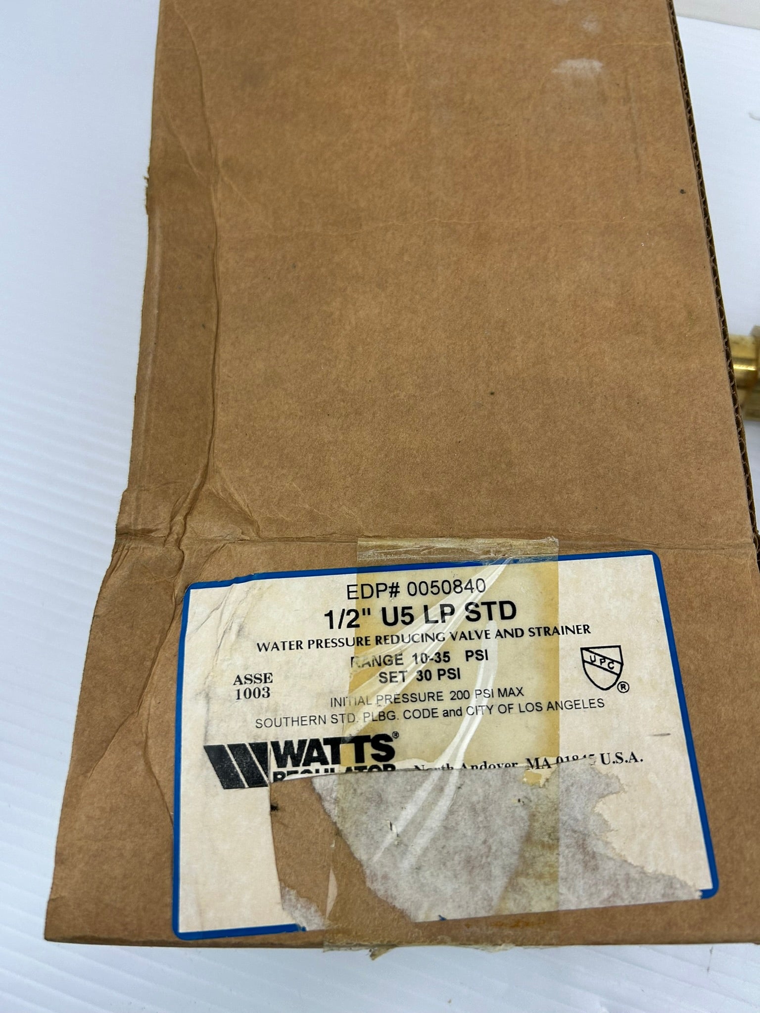 Watts Regulator 0050840 Water Pressure Reducing Valve & Strainer 1/2" U5 LP STD