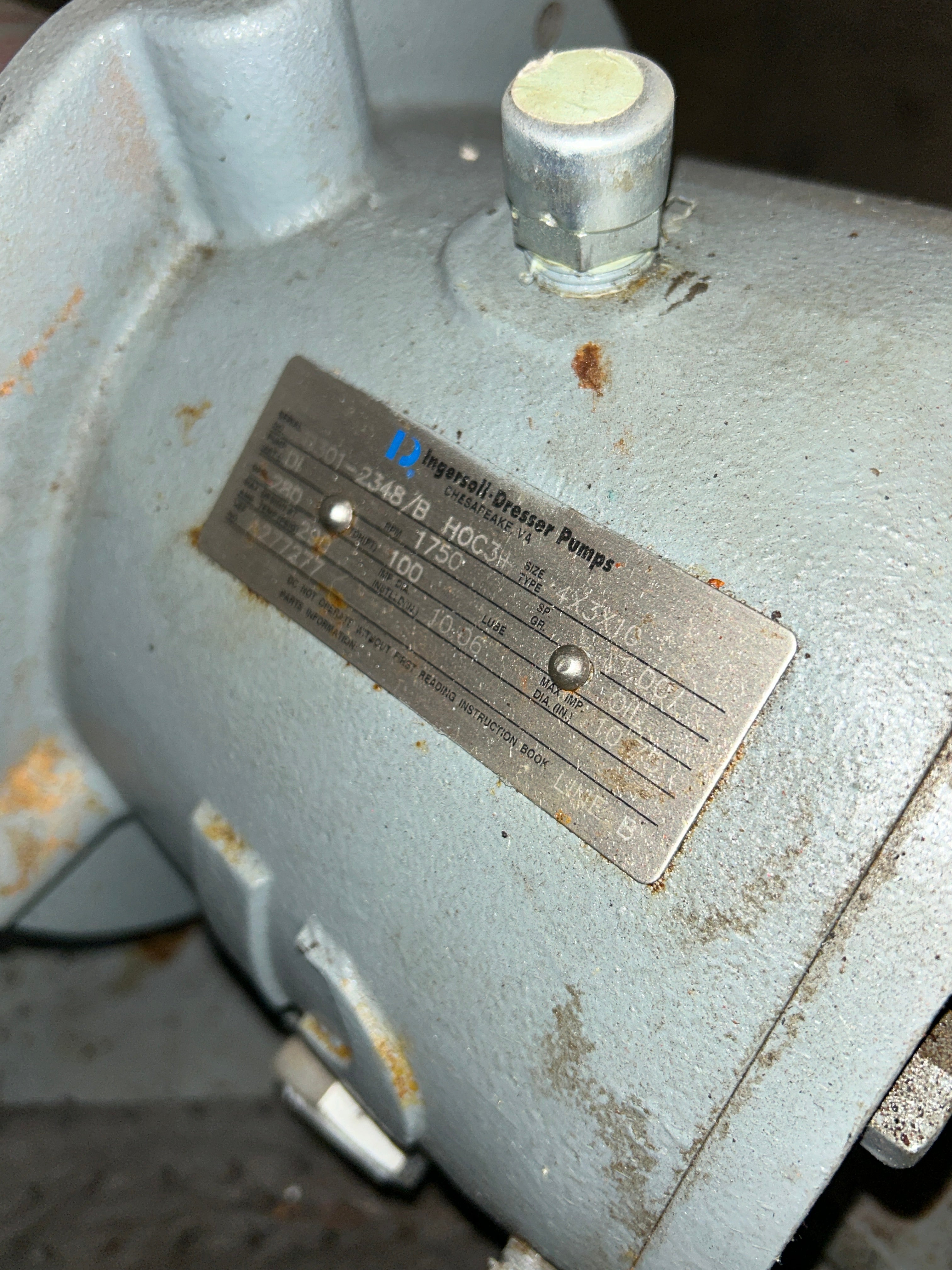 Ingersoll-Dresser HOC3+ Pump Assembly 4x3x10 1750RPM 280GPM 290PSIG