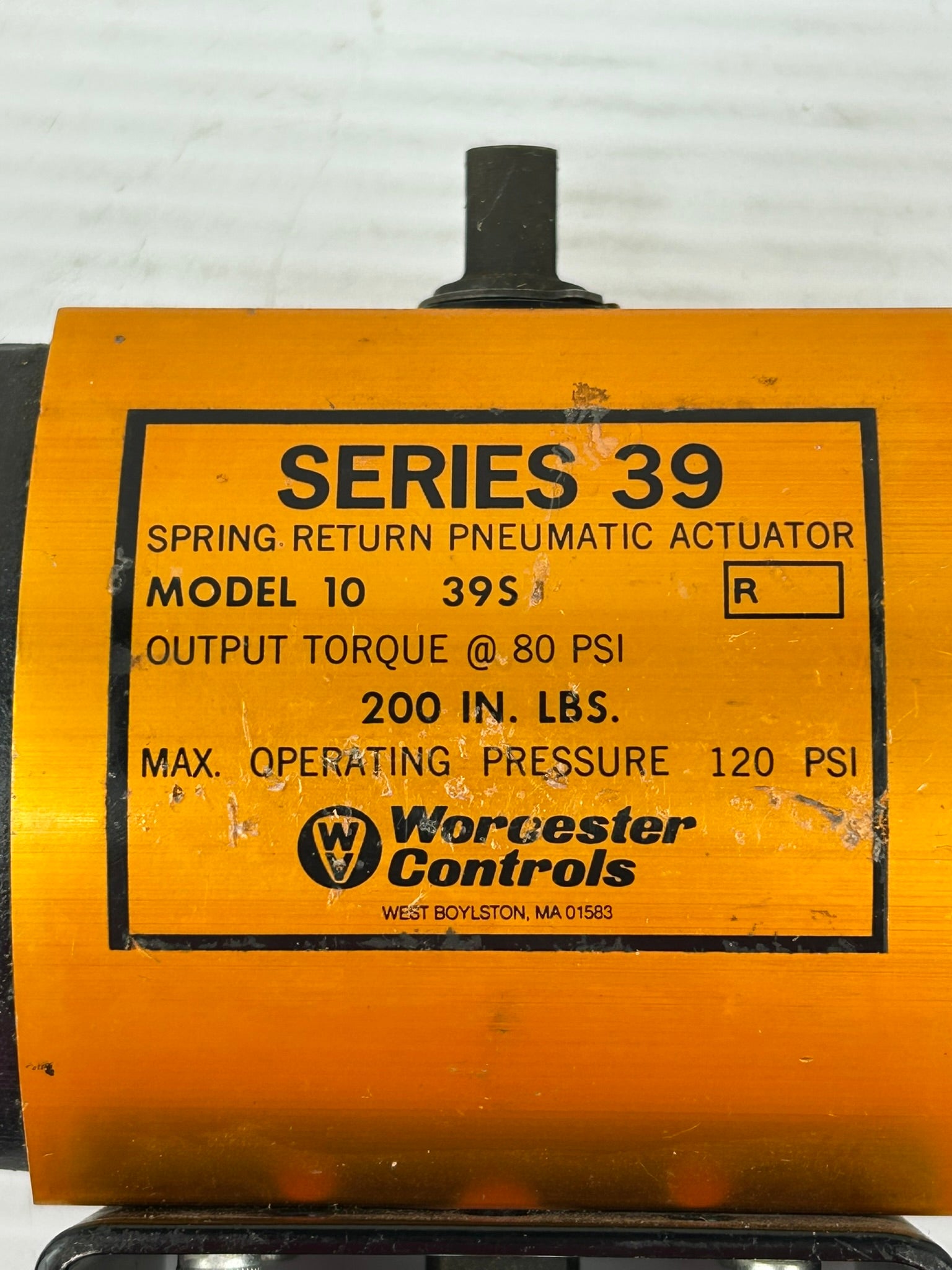 Worcester Controls 1039SR Pneumatic Actuator 10 39S R Series 39
