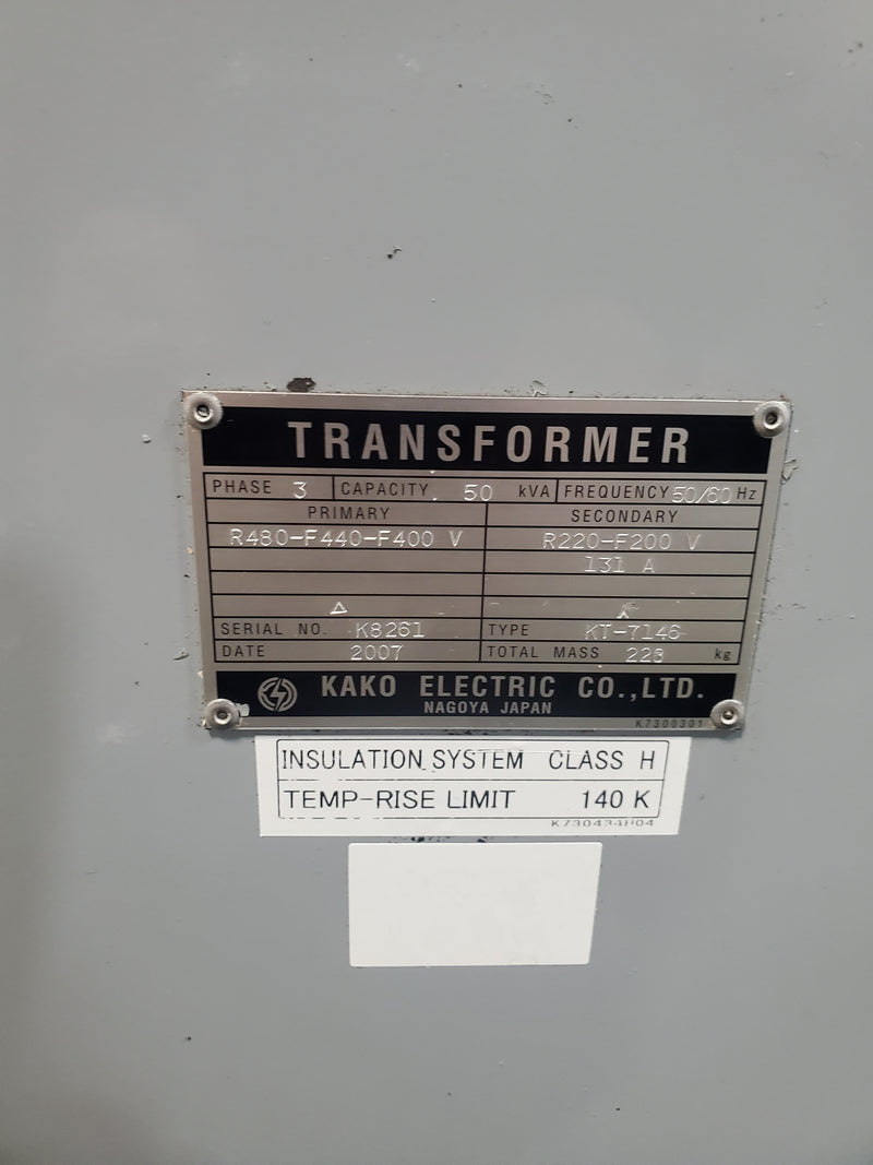 Kako Electric KT-7146 Transformer 3 PH 50kVA 50/60Hz